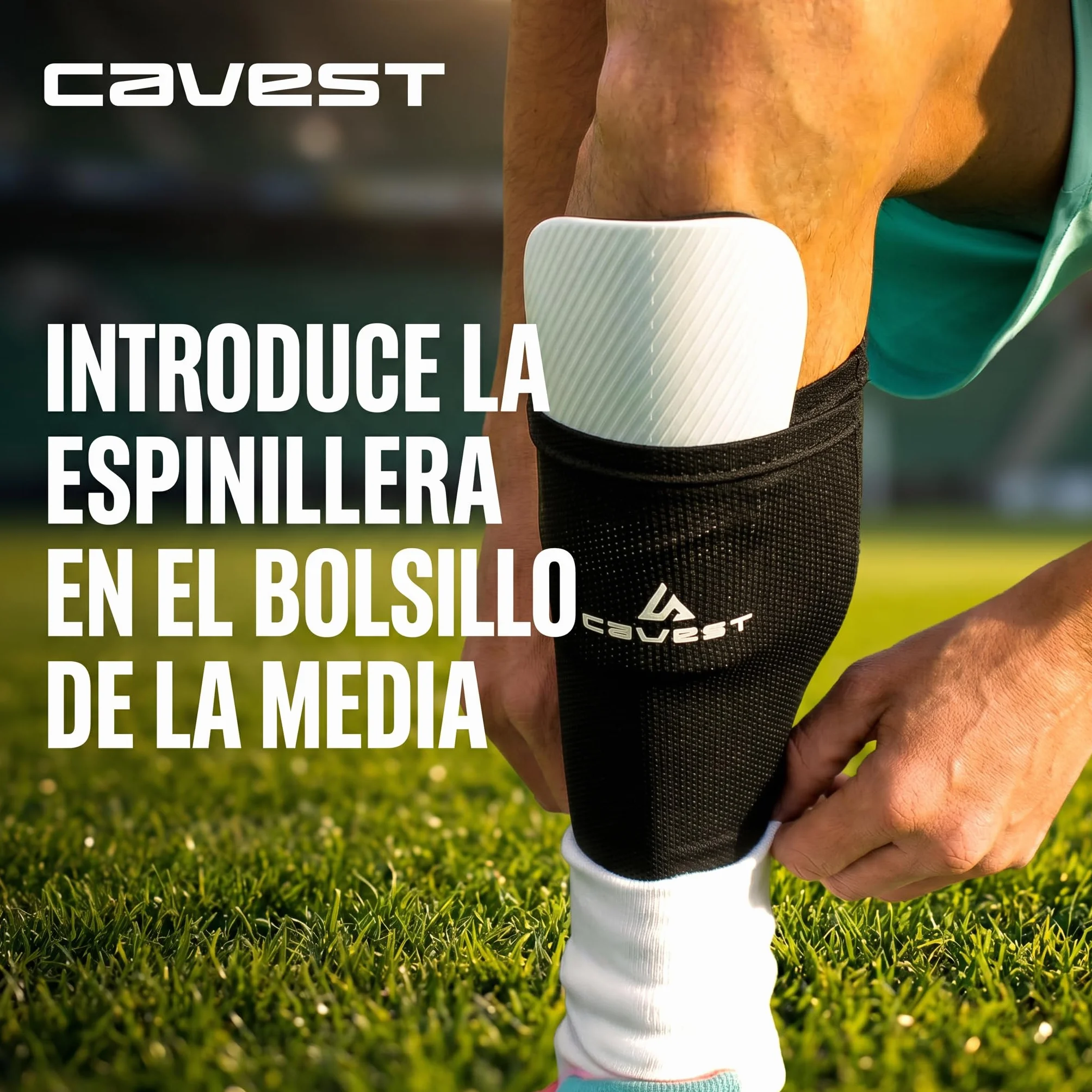Cavest Medias porta espinilleras futbol para niños y adultos