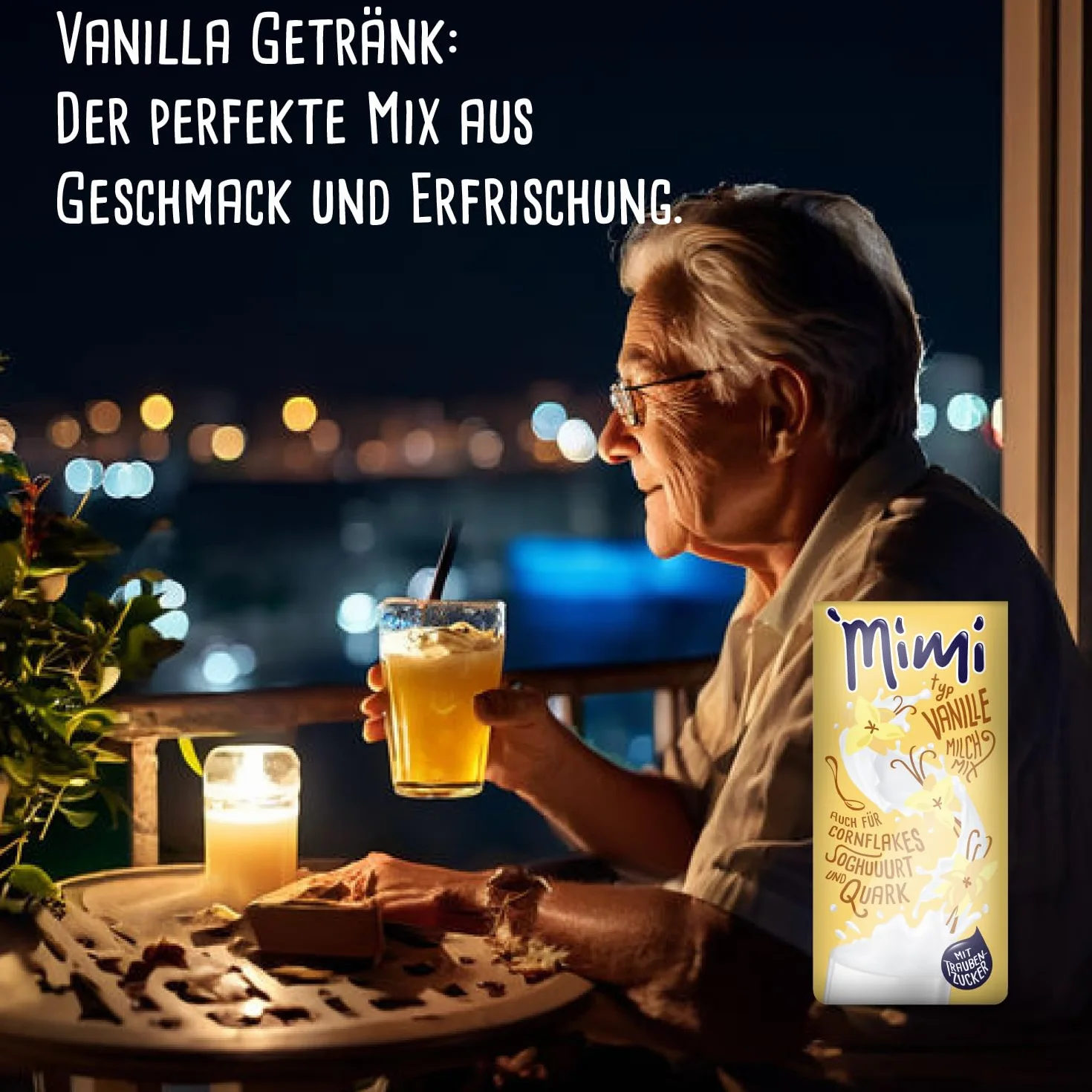 Mimi Milch-Mix Bebida Vainilla Bebida en polvo 12 x 400 g - Paquete de almacenamiento - Deliciosa bebida con sabor a vainilla - Soluble en frío y caliente - Ideal para ocio, oficina, familia grande