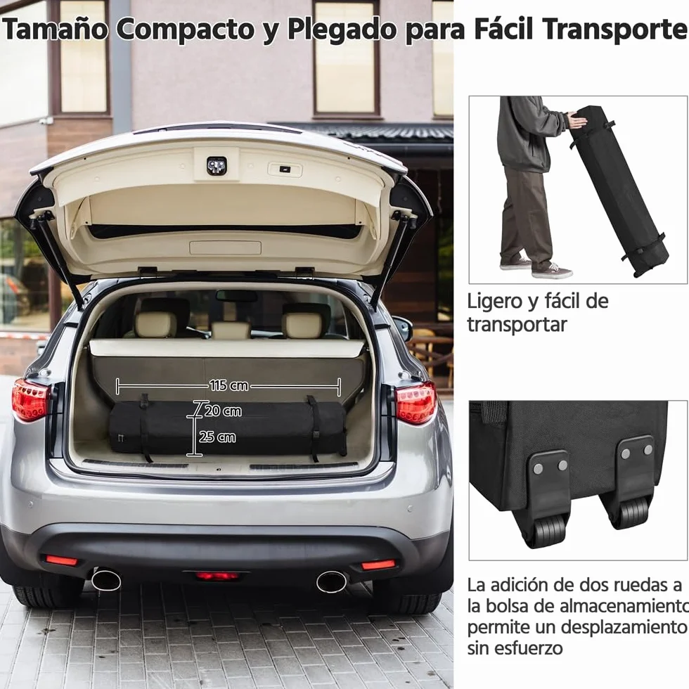 Yaheetech Carpa Plegable 3×3m 8-10 Personas Toldo Playa Bolsa Transporte Gris Oscuro