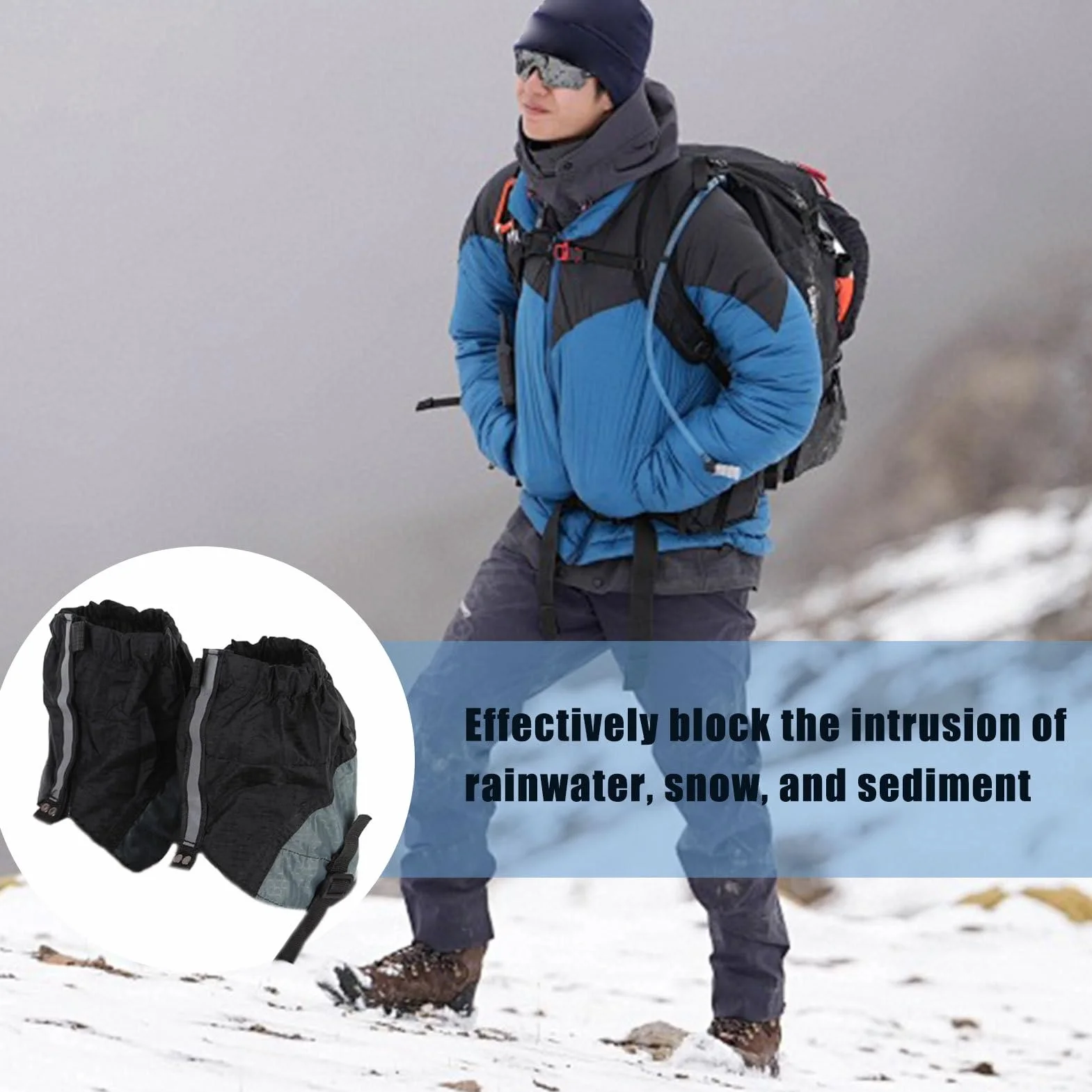 Polainas para Senderismo - Cubrezapatos para Raquetas de Nieve Transpirable Ajustable para Trekking