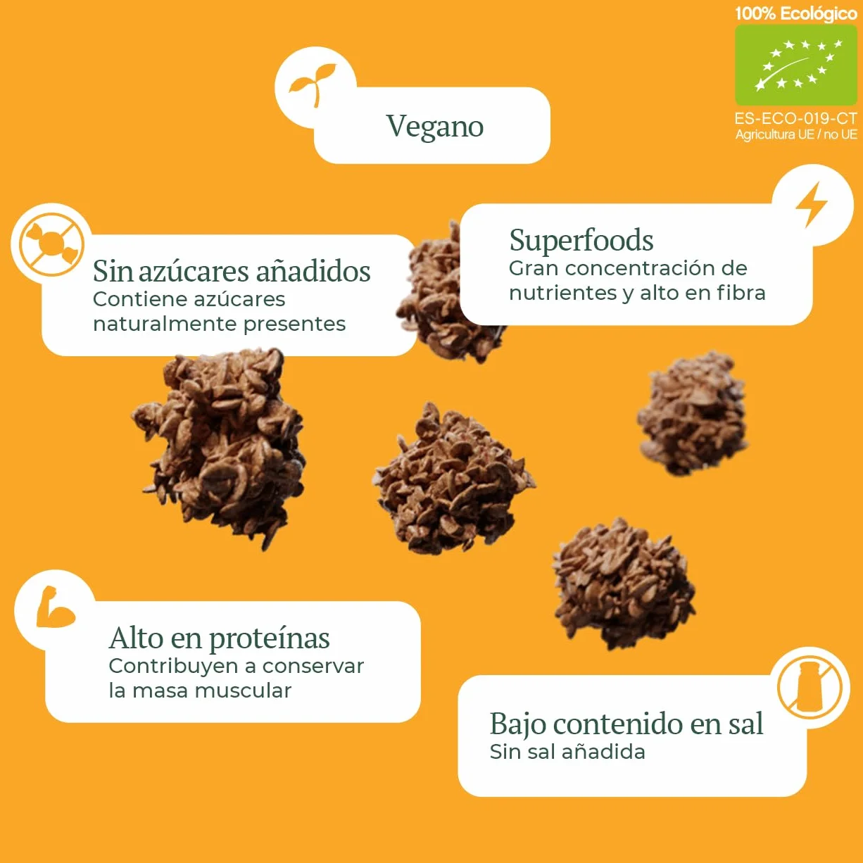 ONE DAY Granola Ecologica Sin Azucares Añadidos Alto en Proteína con Superfoods Pack 6 x 300g