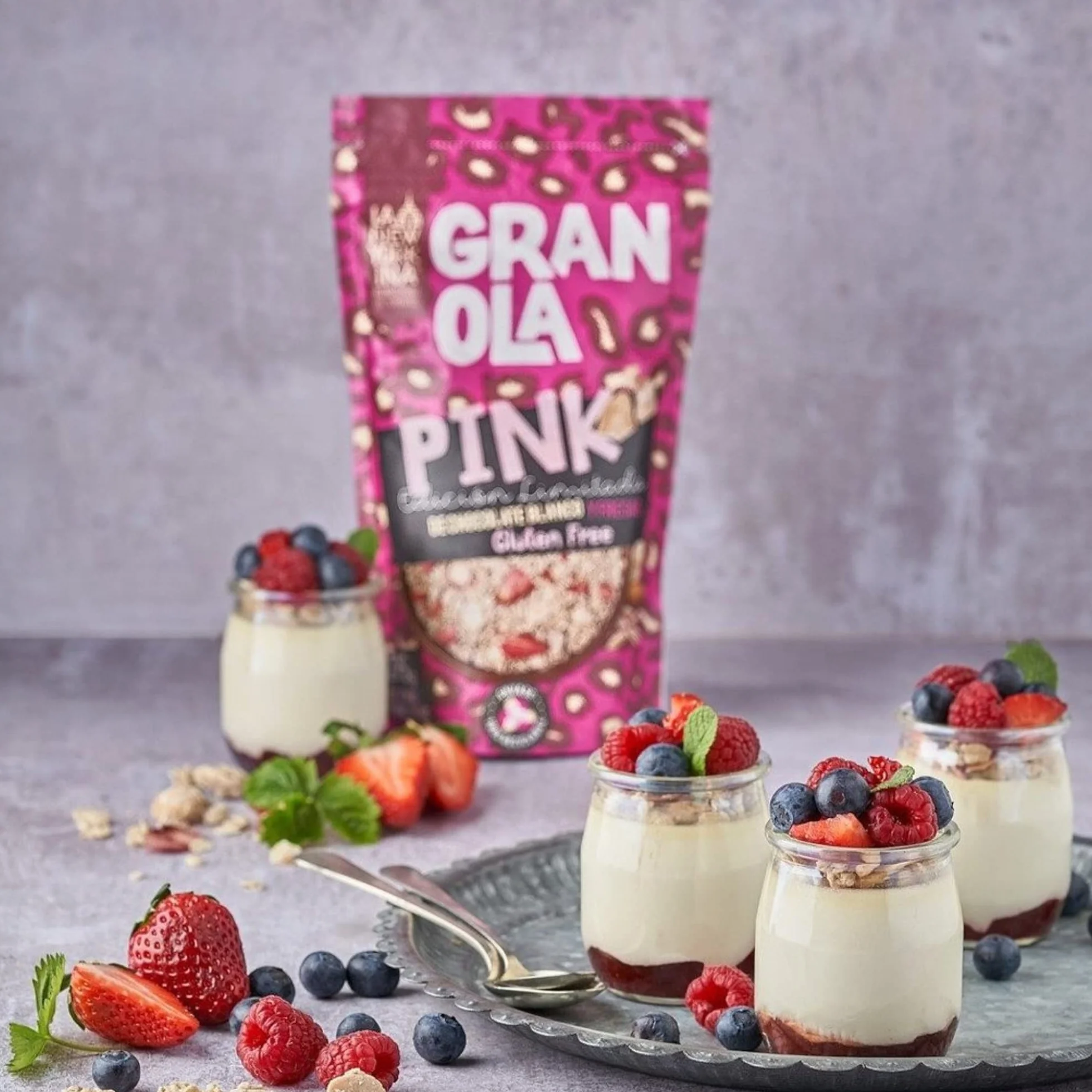 La Newyorkina Granola Sin Gluten 275g Con Chocolate Blanco y Fresas