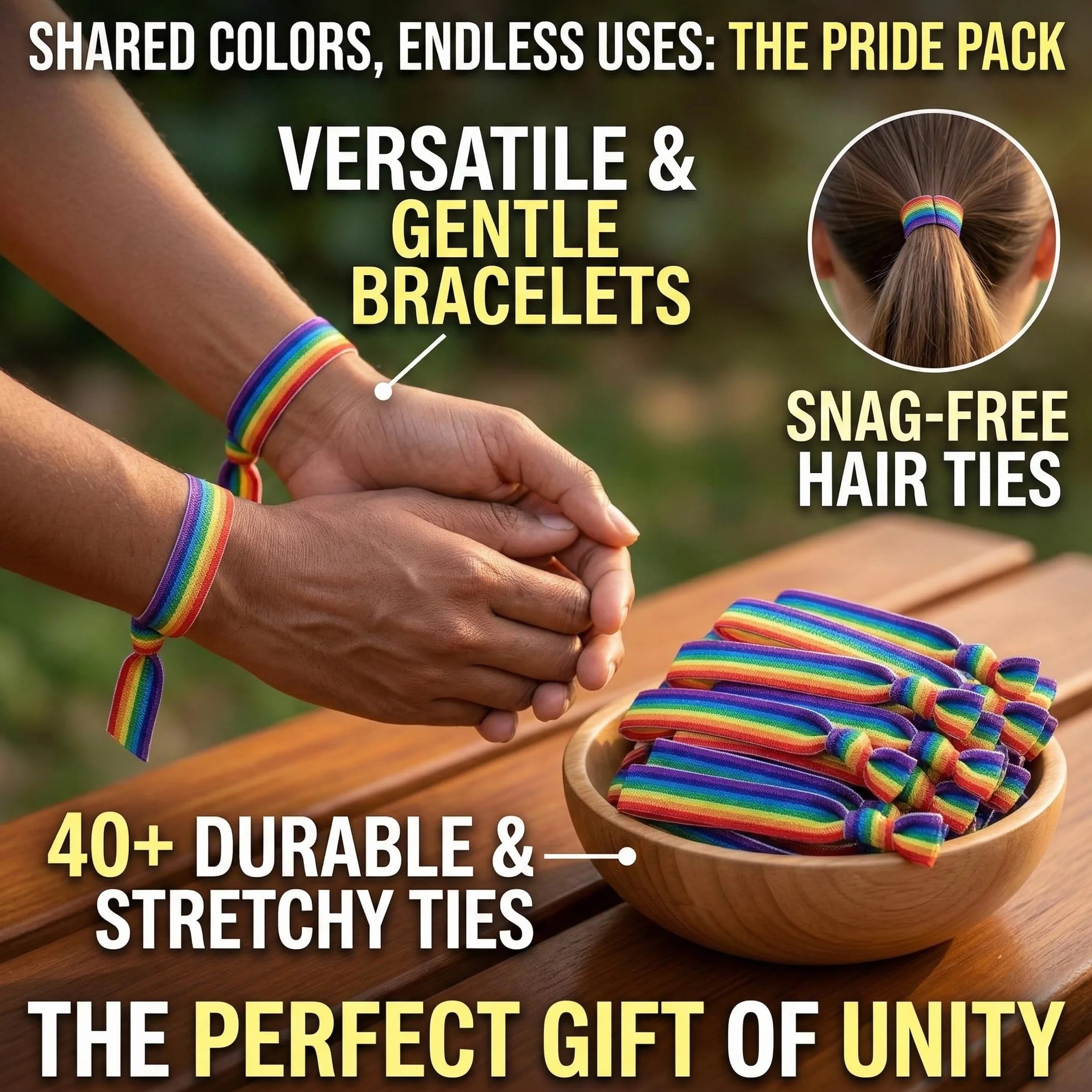 Pulsera de Orgullo Gay LGBTQ+ – 24 Pulseras Elásticas Arcoíris, 1.5 cm x 10 cm
