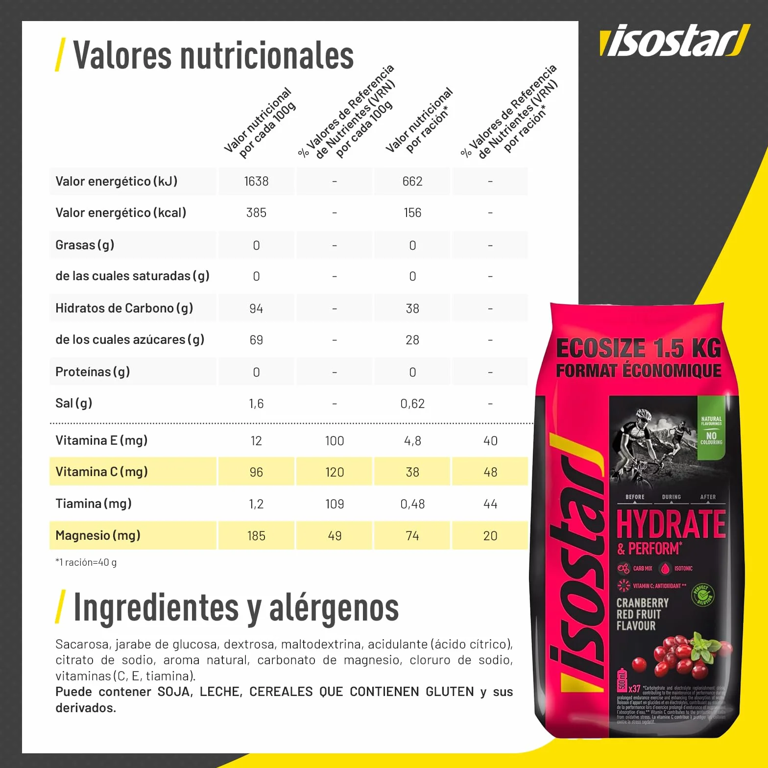 Isostar Hydrate & Perform - 1,5 kg de Bebida Electrolítica Isotónica - Solución Electrolítica para Mejorar el Rendimiento Deportivo – Sabor Arándanos, 1,5 kg (Paquete de 1)