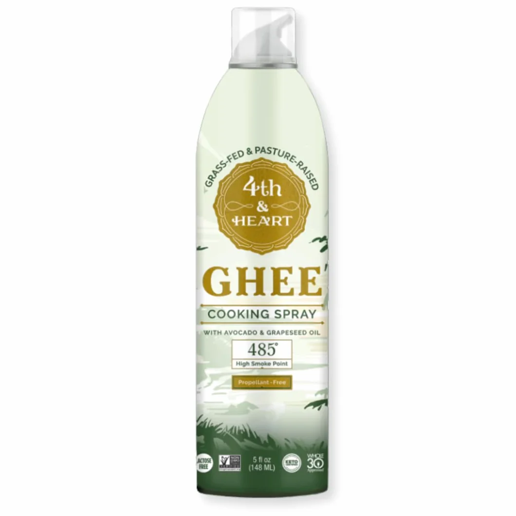 4th & Heart Ghee Spray de Cocina Antiadherente, Alimentado con Pasto, Sin Lactosa, 5 oz