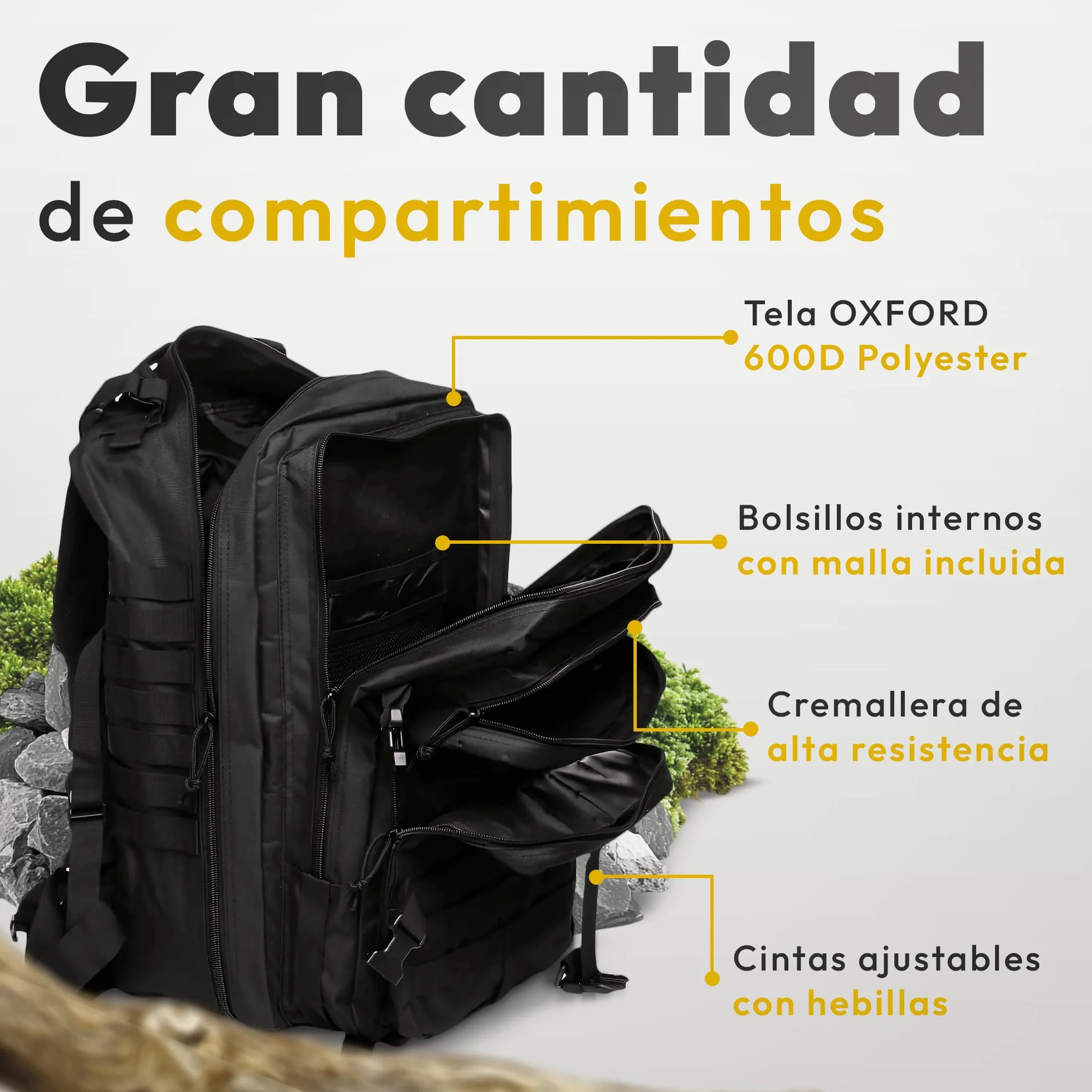JUPPLIES Mochila Tactica Militar 45L 80L Impermeable Oxford 600D IPX5 MOLLE Cremalleras Reforzadas