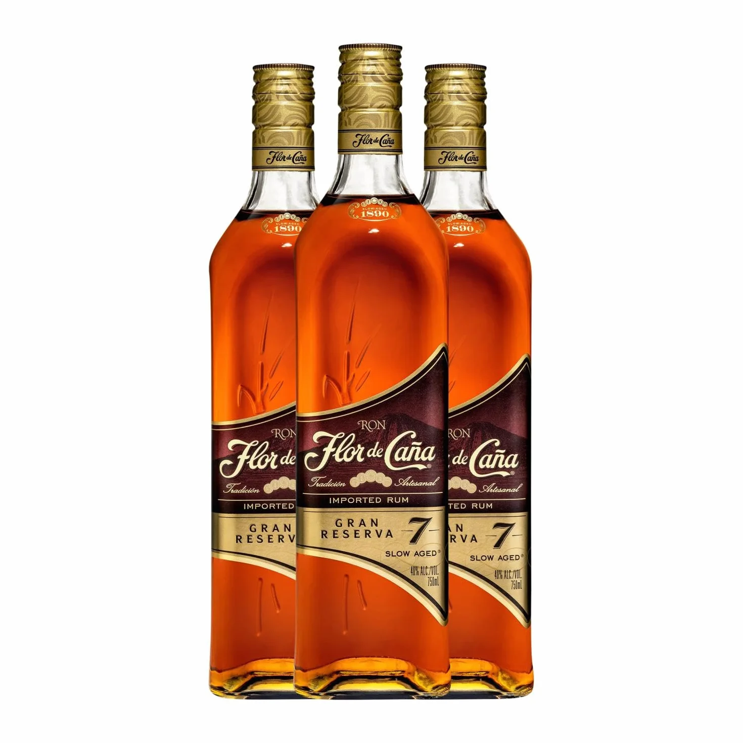 Ron Flor de Caña 7 Años 70 cl Caja de 3 Botellas
