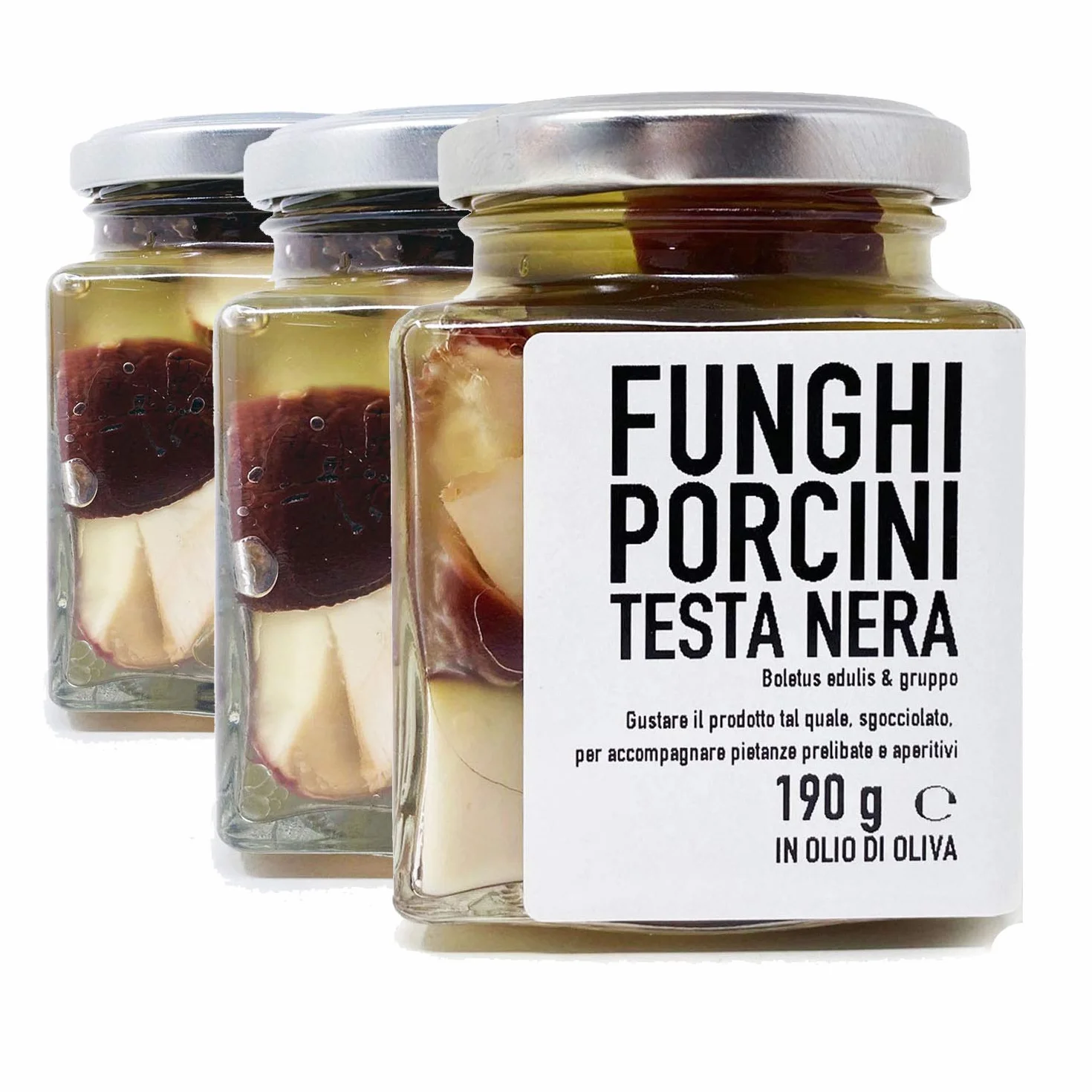 Setas conservadas de Boletus edulis PINICOLA en aceite de oliva 190g x 3