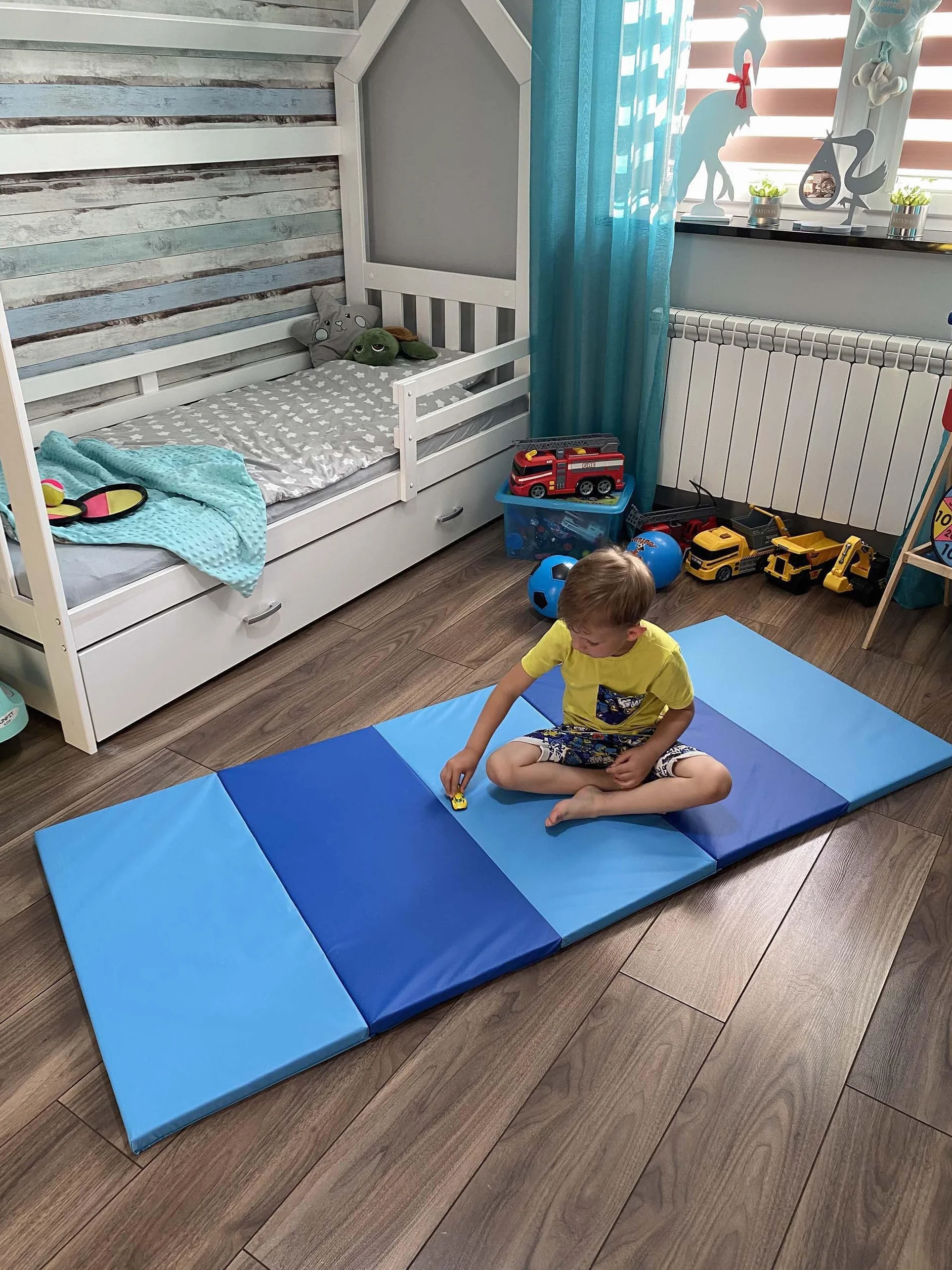 PLUFSIG Colchoneta de gimnasia plegable 78x185 cm Azul