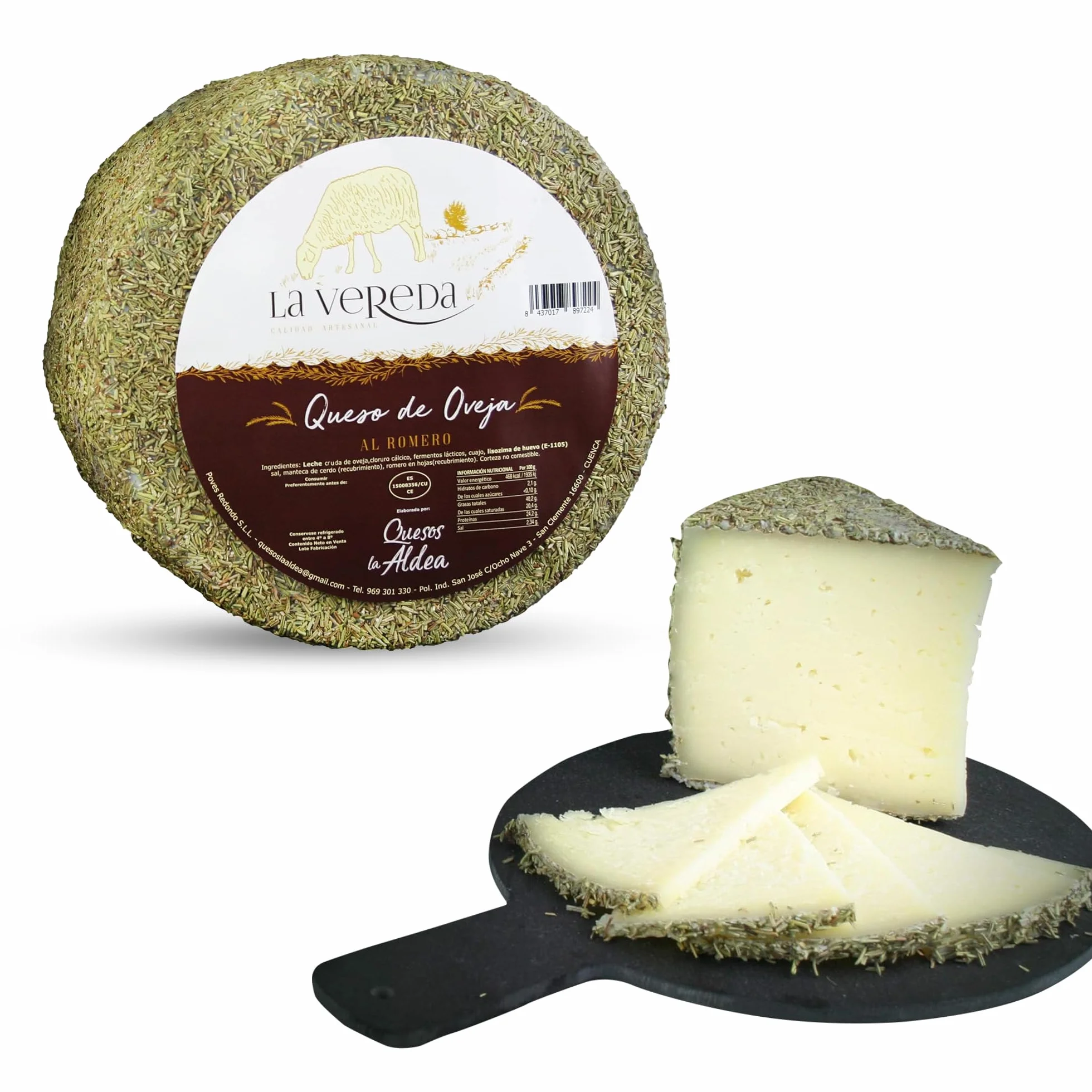 Queso Artesano de Oveja Curado en Manteca con Romero Entero 3 kg Queso Curado Gourmet de Leche Cruda