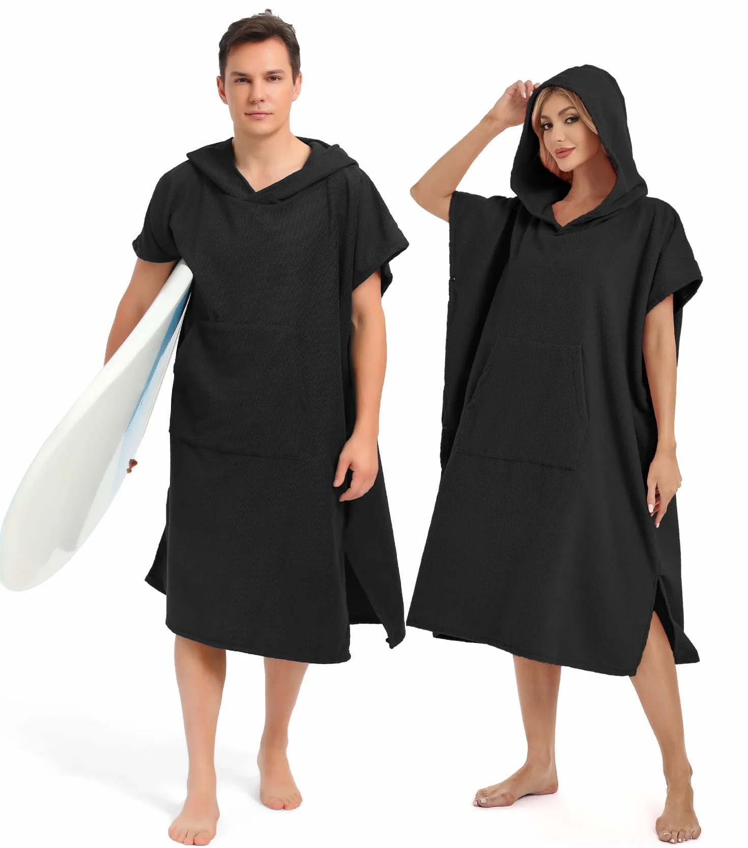 Poncho de Surf Abahub de Microfibra para Hombre y Mujer, Toalla Absorbente y de Secado Rápido