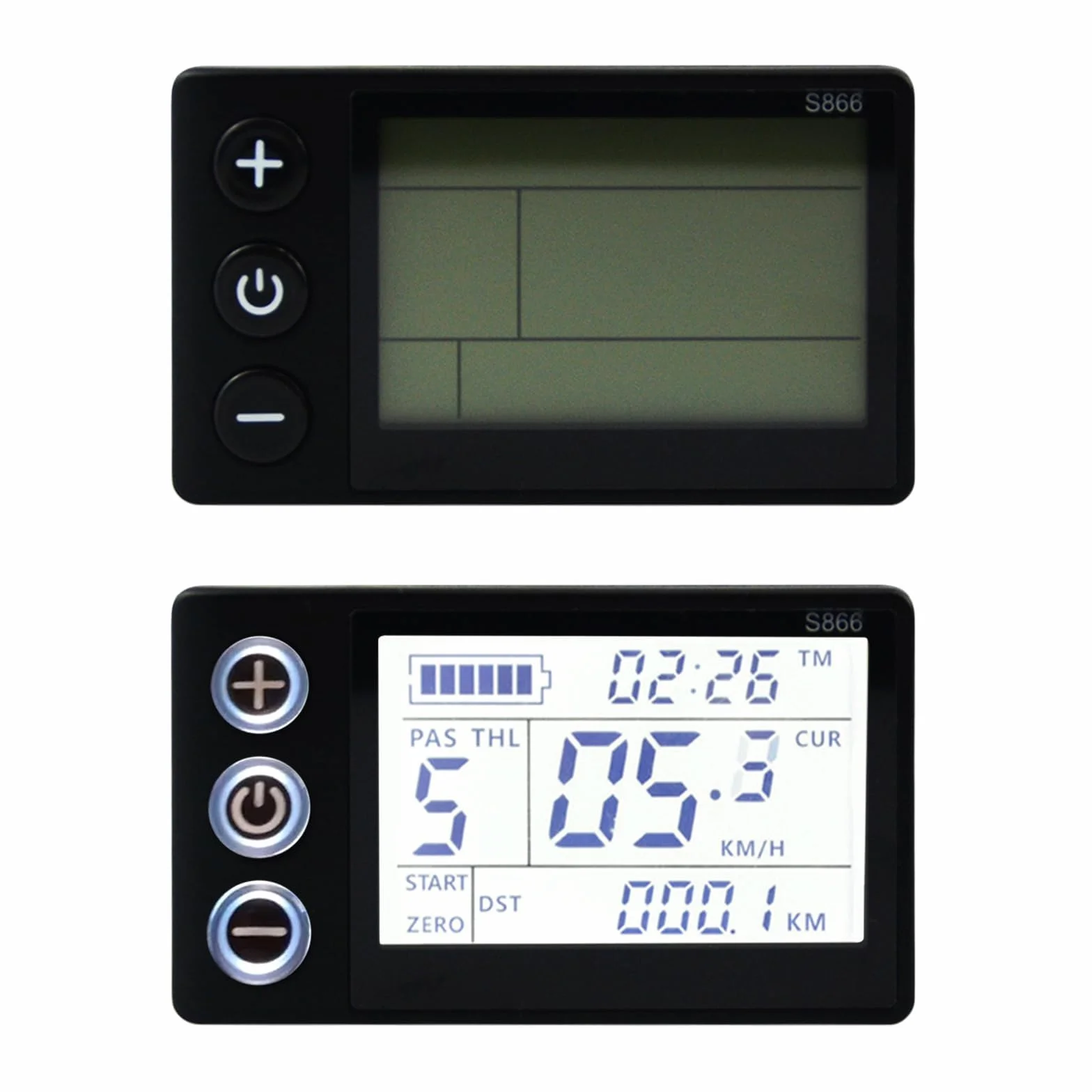 Pantalla LCD S866 para Bicicleta Eléctrica 5 Pines Impermeable 24V 36V 48V