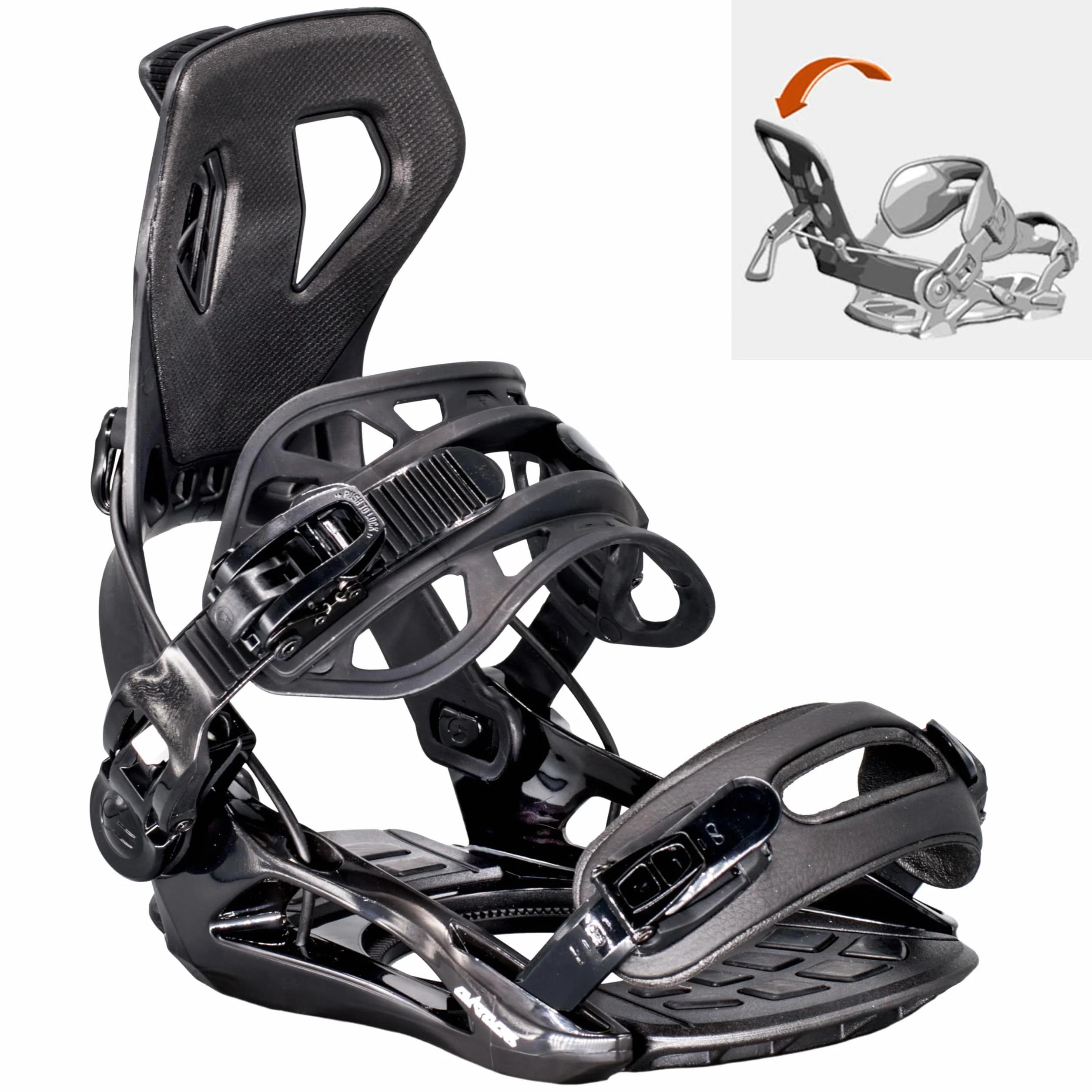 AIRTRACKS Master Pro FASTEC™ Fijaciones para snowboard czarne