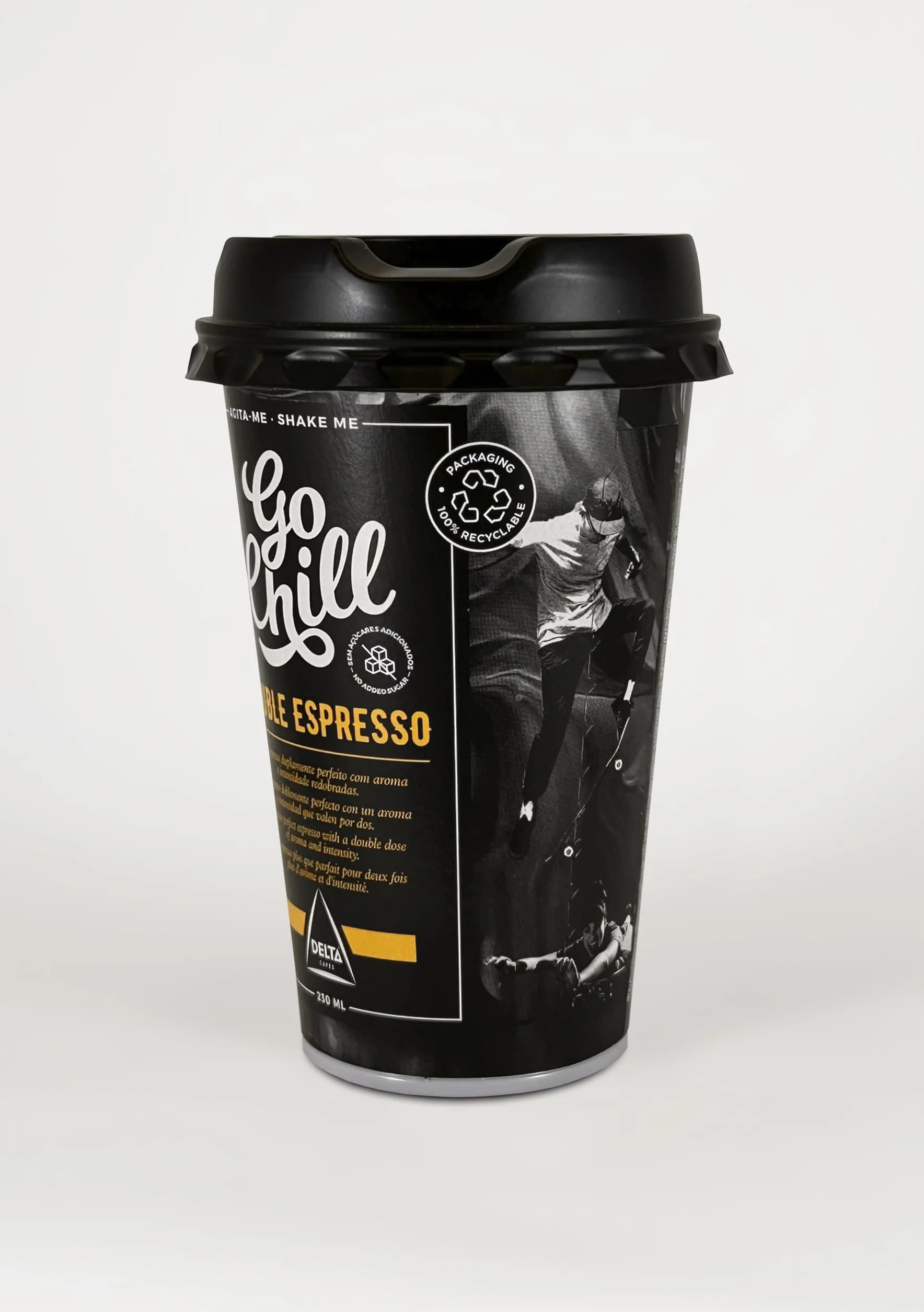 Go Chill Doble Espresso - Bebida de Café Lista para Beber - Elaborado con Leche, Agua, Azúcar y Extracto de Café - 230 ml