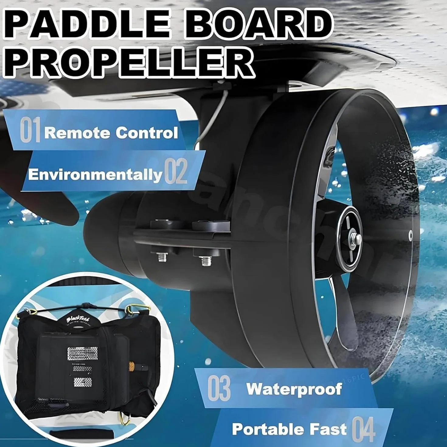 Tabla de surf eléctrica motorizada 288W con propulsión de hélice, aleta SUP a batería