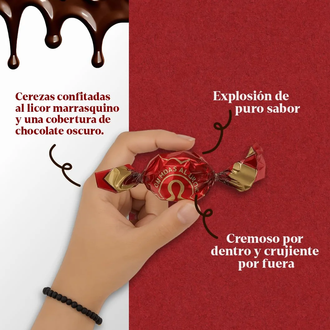 LAPASION - Guindas Al Licor Bañadas En Cobertura de chocolate | Cerezas Confitadas | Bombones De licor marrasquino | Guindillas | Chocolates Con Frutas Frescas | 2.5 Kg |