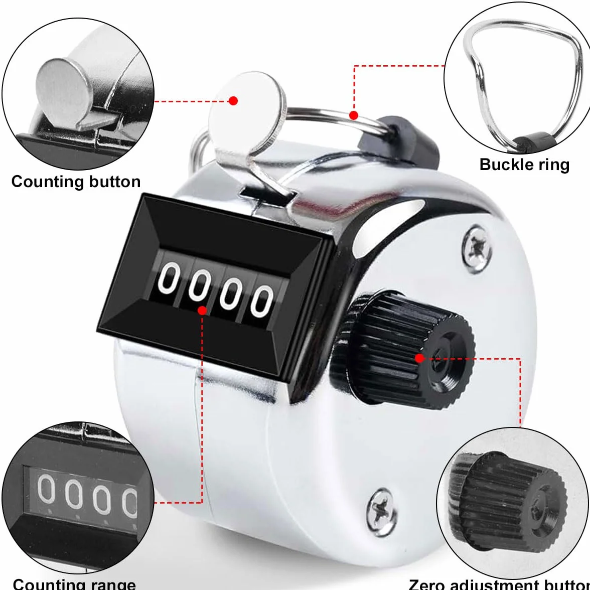 Contador Manual Mecánico de Clic con Anillo Metálico para Eventos y Deportes