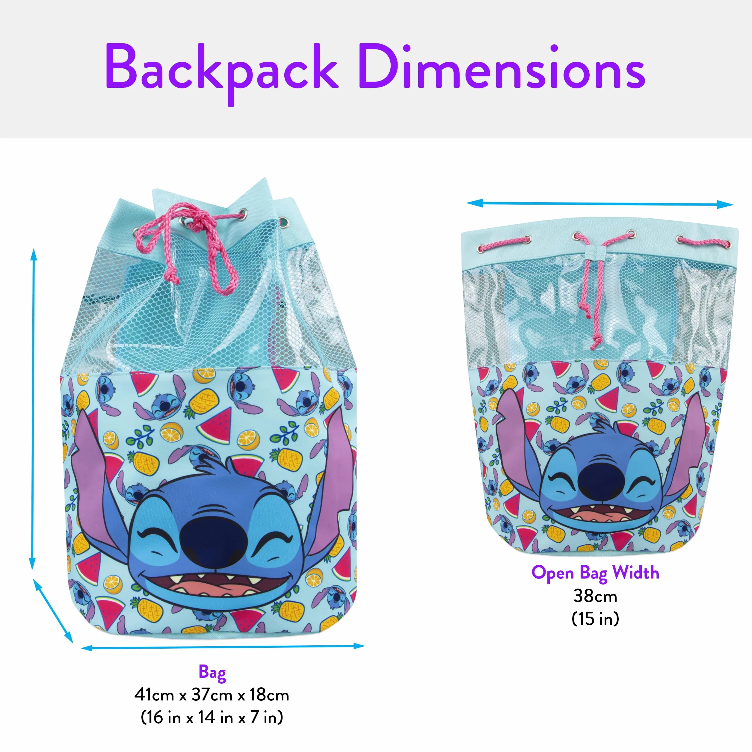 Disney Bolsa De Natación Lilo Y Stitch Azul Talla Unica