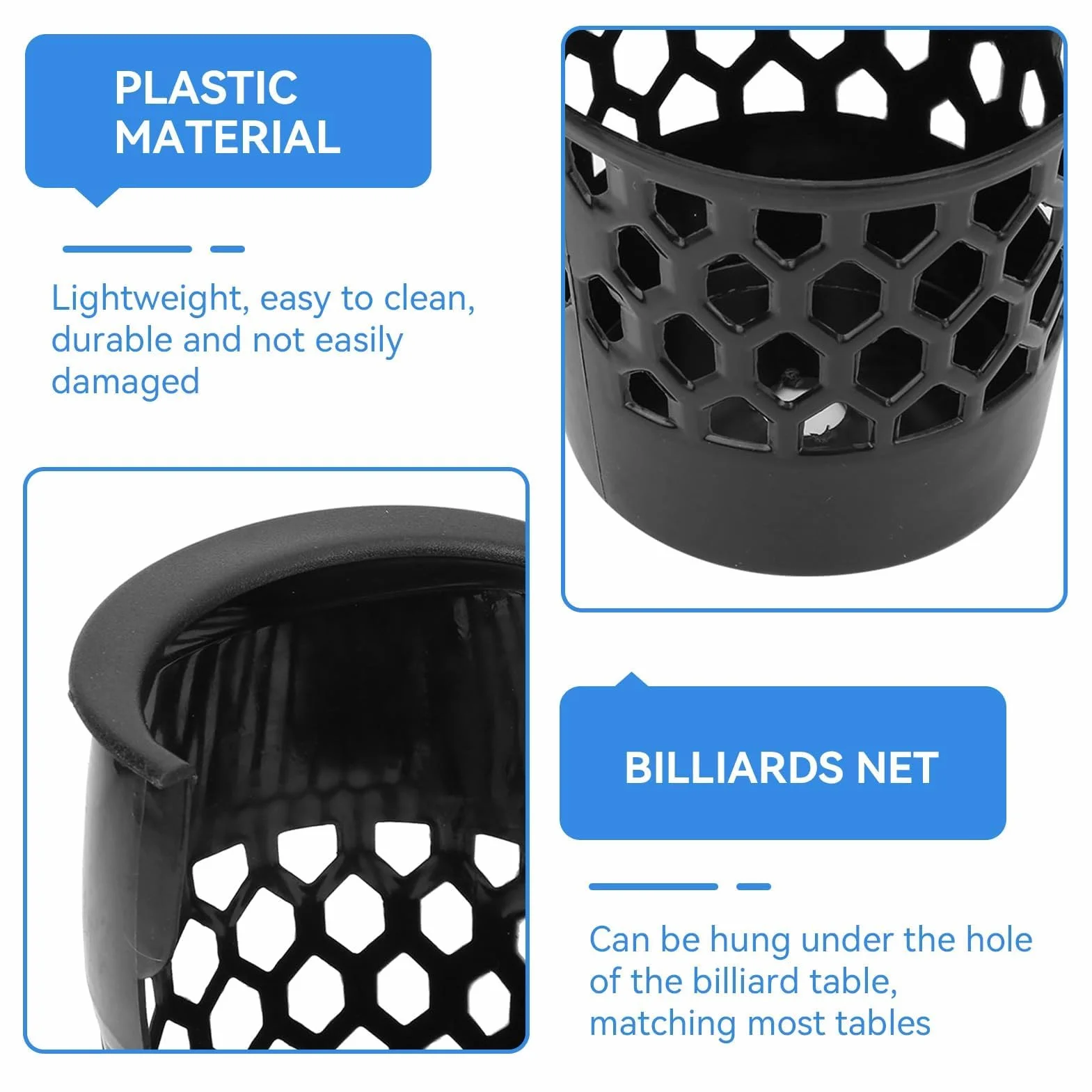 HERCHR Bolsillos De Billar 6 Uds Plástico Bolsa De Red Accesorios Mesa De Billar