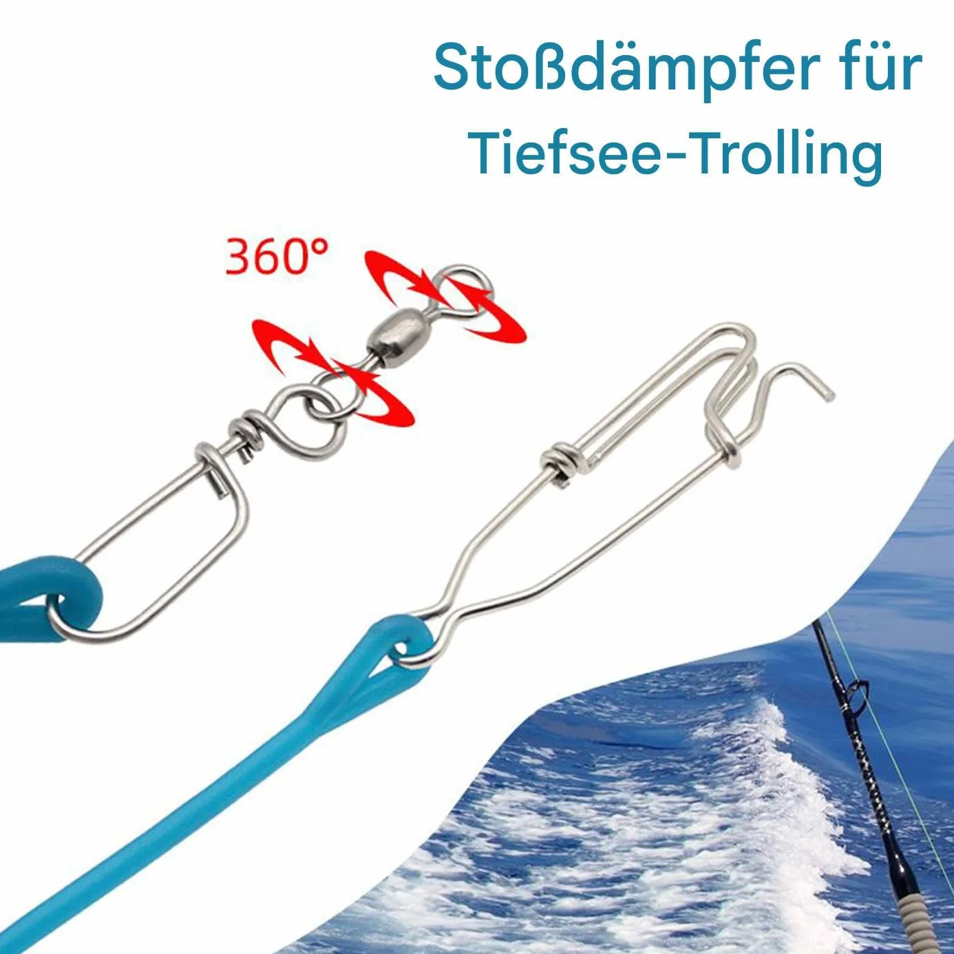 Amortiguador para Cañas de Pescar con Remolque, Pesado, para Pesca, Buceo, Surf, Barcos Marinos