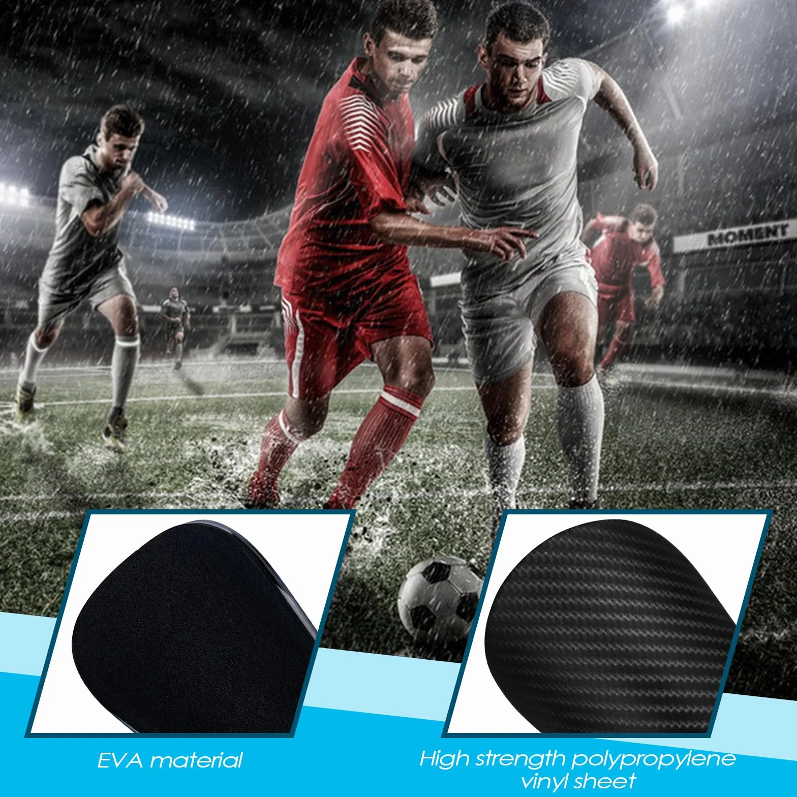 Mini Espinilleras Futbol 10x6cm Gris Oscuro 1 Par