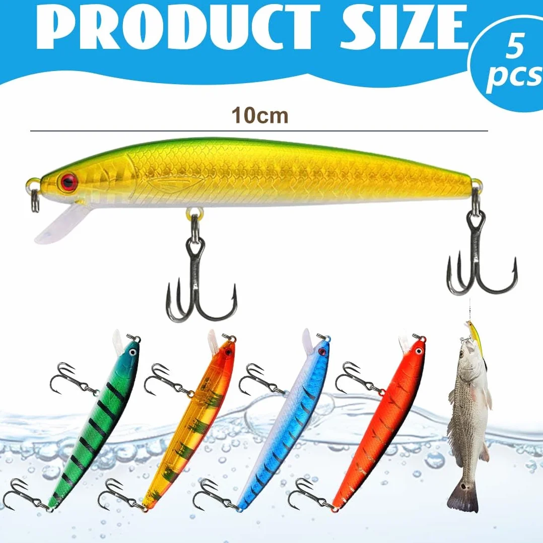 Señuelos Pesca Metal 5 Piezas Cebos Artificiales Mar Trucha Perca Lucio
