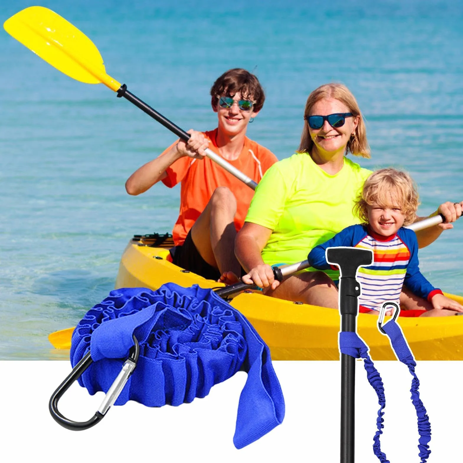 Cuerda de remo para kayak, cordón elástico en espiral con autobloqueo, accesorios de pesca portátil