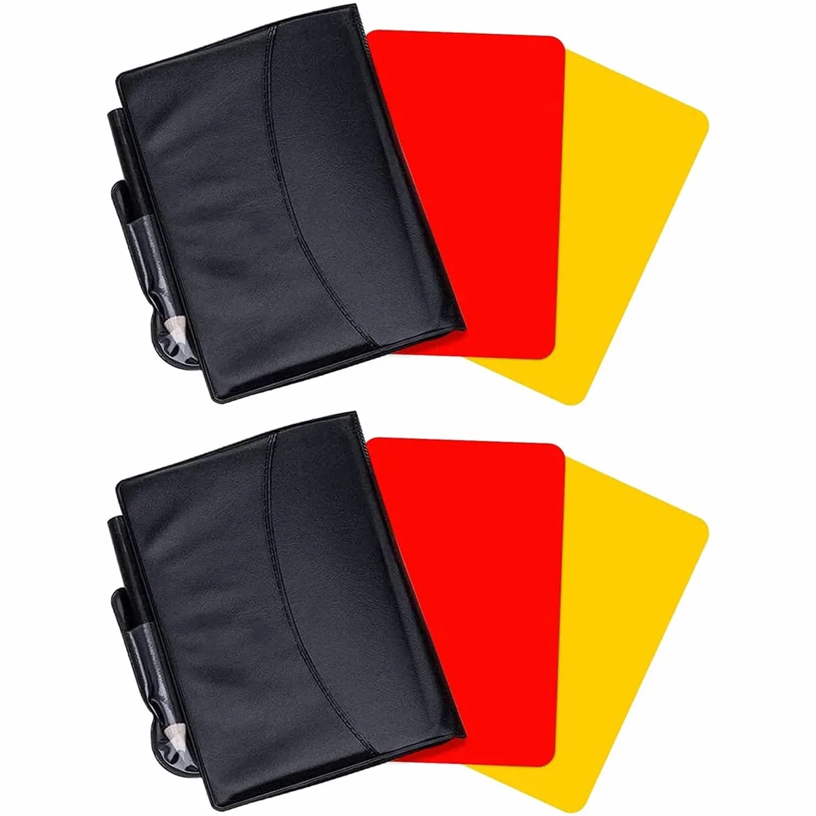 Tarjetas de Árbitro de Fútbol 2 Paquetes, Rojas y Amarillas con Hojas de Puntaje