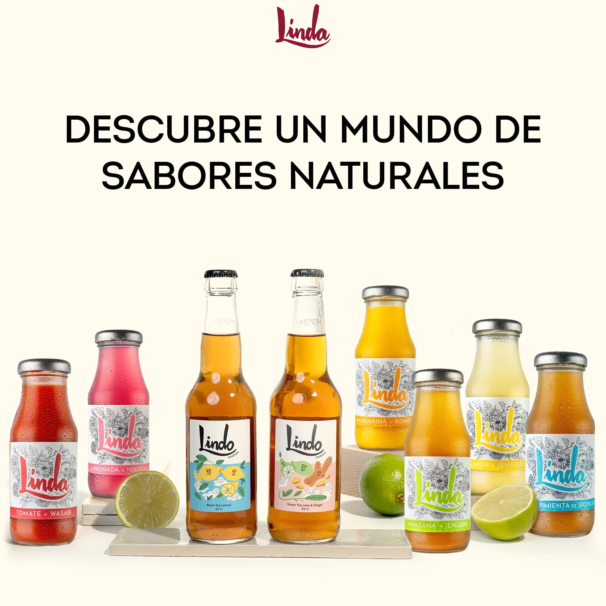 LINDA - Limón + Jengibre Pack 12 Uds x 200 ml, Limonada Endulzada con Agave, Rico en Vitamina C, 100% Natural y Vegano, Aporte Energía, Propiedades Antioxidantes y Depurativas, sin Gas