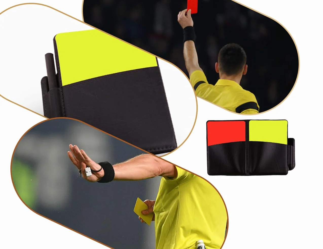 Juego de Tarjetas de Árbitro de Fútbol Rojas y Amarillas PVC con Accesorios
