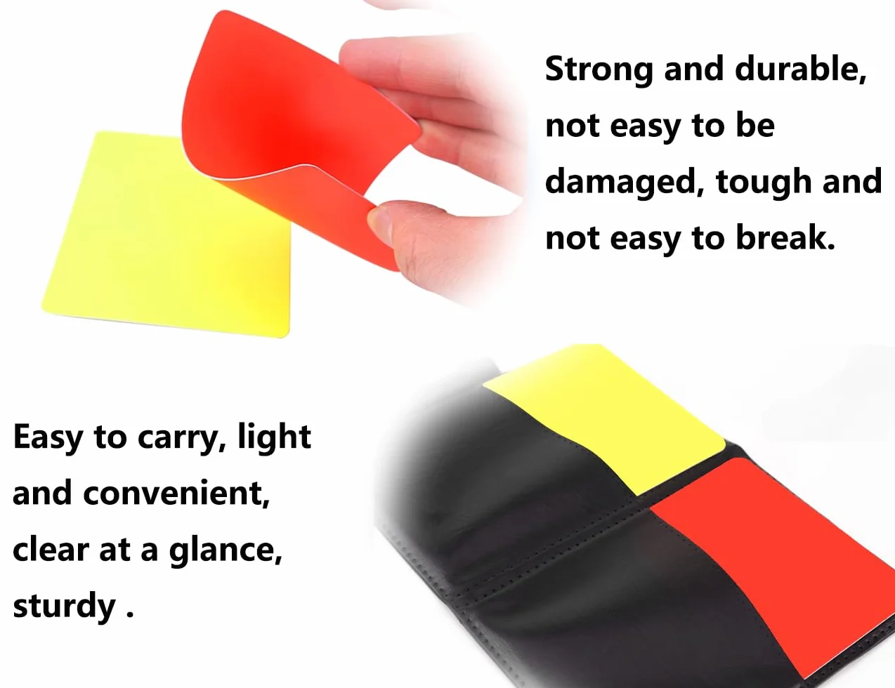 Juego de Tarjetas de Árbitro de Fútbol Rojas y Amarillas PVC con Accesorios