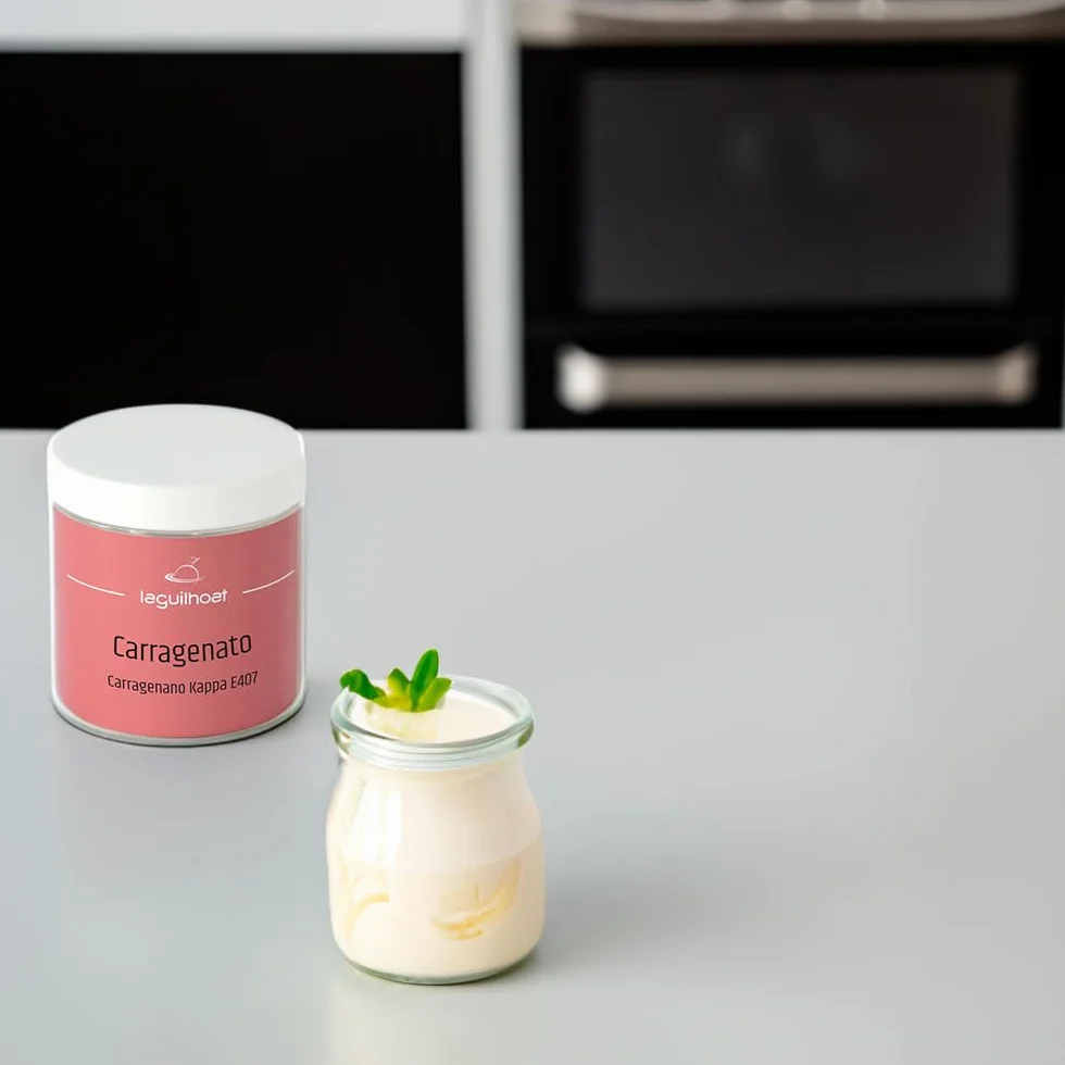 Carragenato Kappa 120 g en frasco hermético Espesante y gelificante de algas rojas para gelatinas firmes, espumas calientes, glaseados y napados en lácteos y bases con calcio o potasio