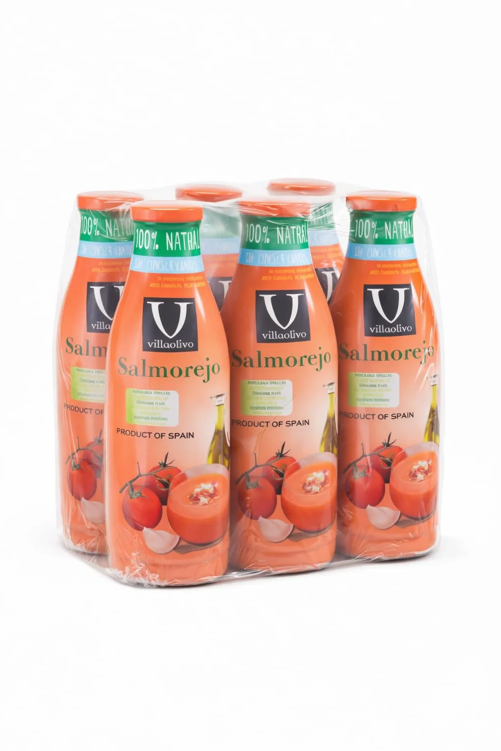 Villaolivo Salmorejo 100% Natural 6x1L Receta Tradicional Sin Conservantes