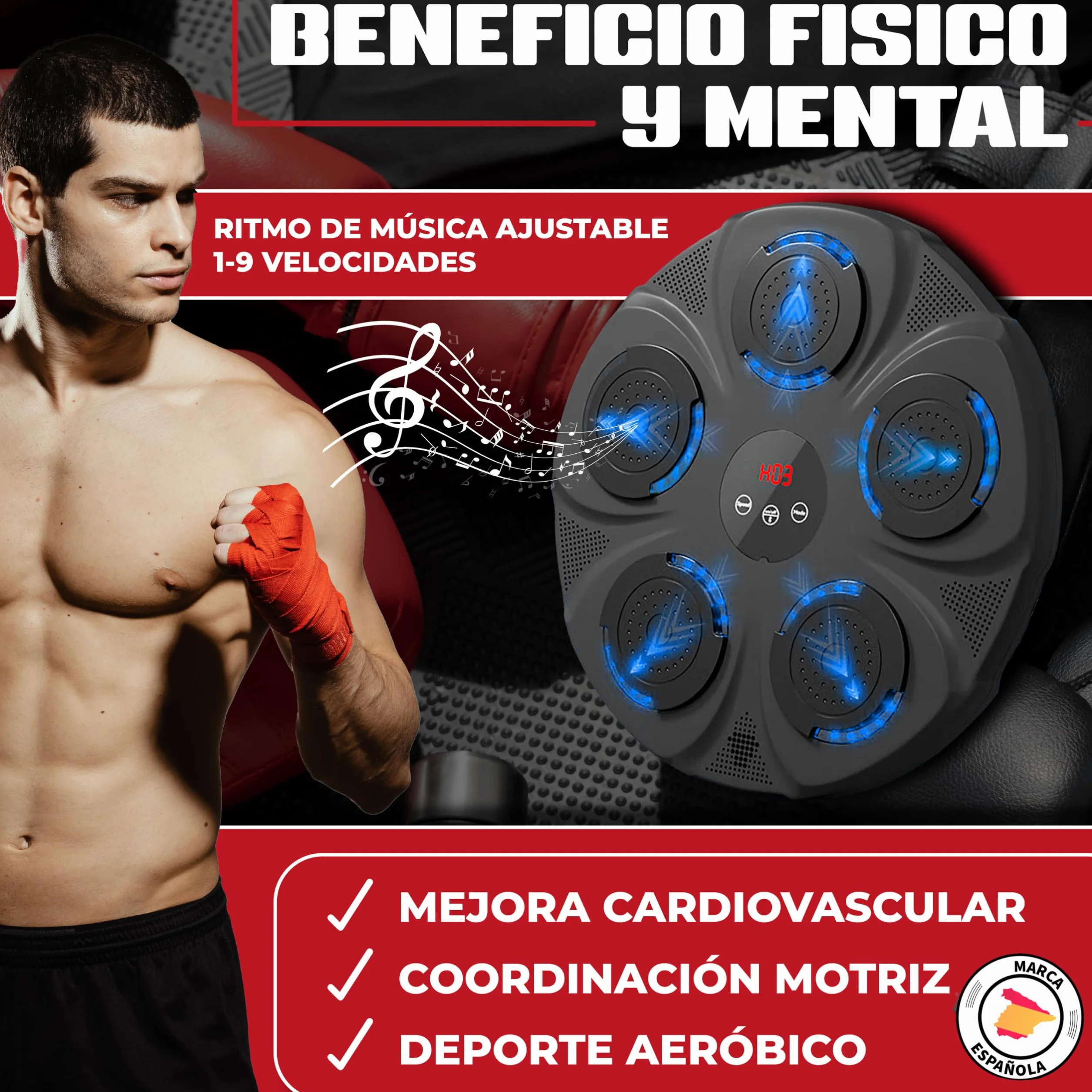 Máquina de Boxeo Musical con Guantes para Niños y Adultos