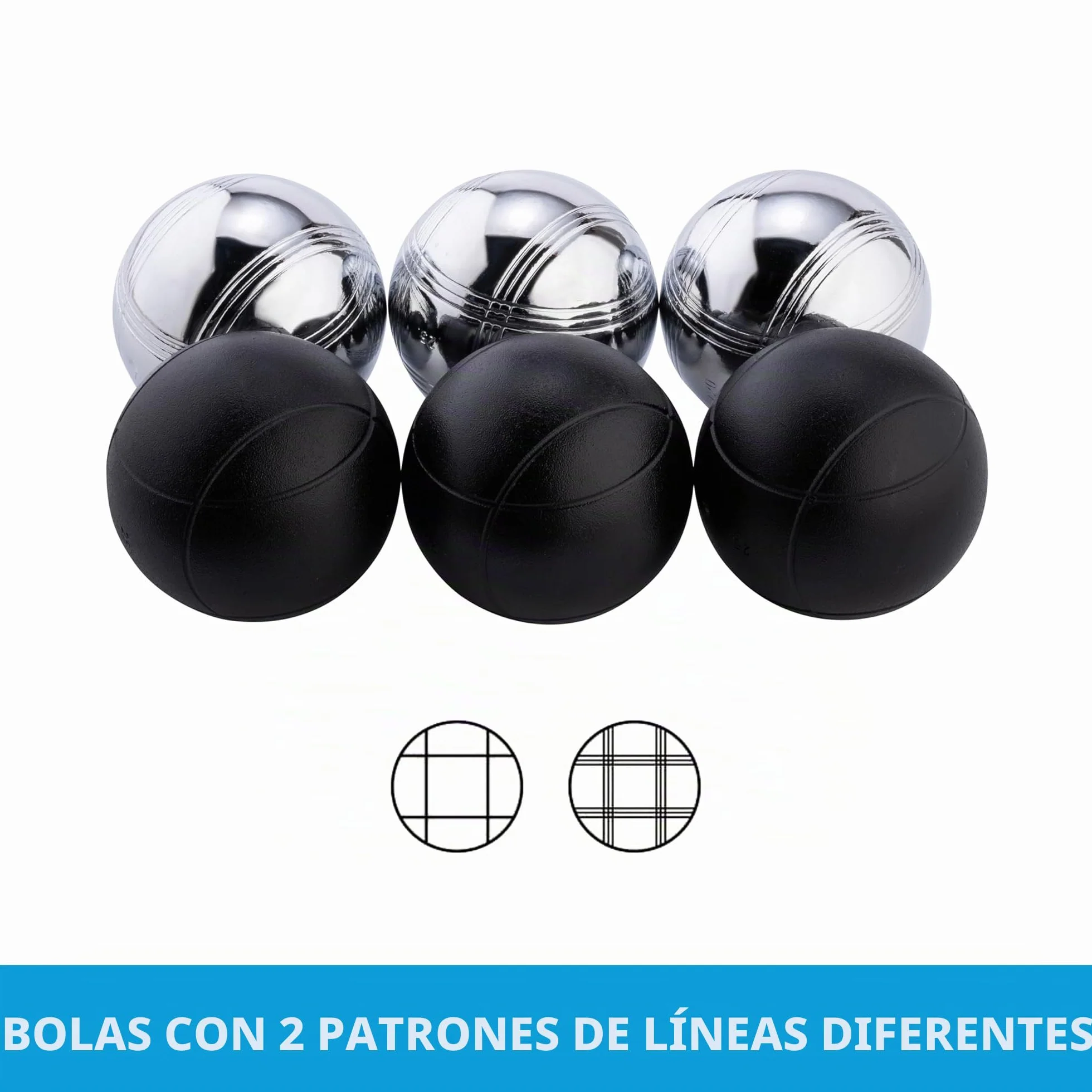 Engelhart Weiblespiele Juego de Bolas de Petanca 6 Unidades Negro Plateado