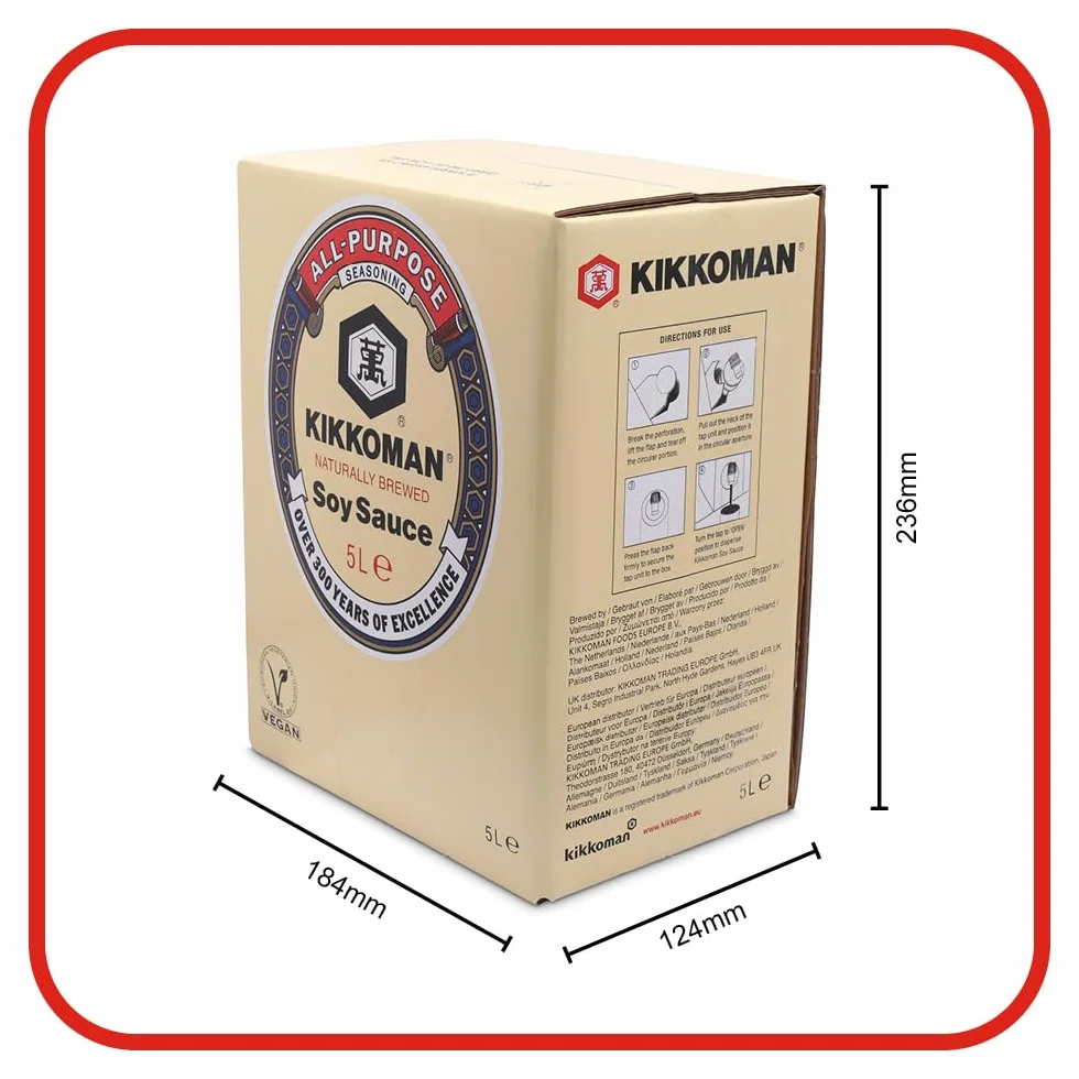 KIKKOMAN - Salsa de soja, paquete de 5 (1 X 5 LTR)