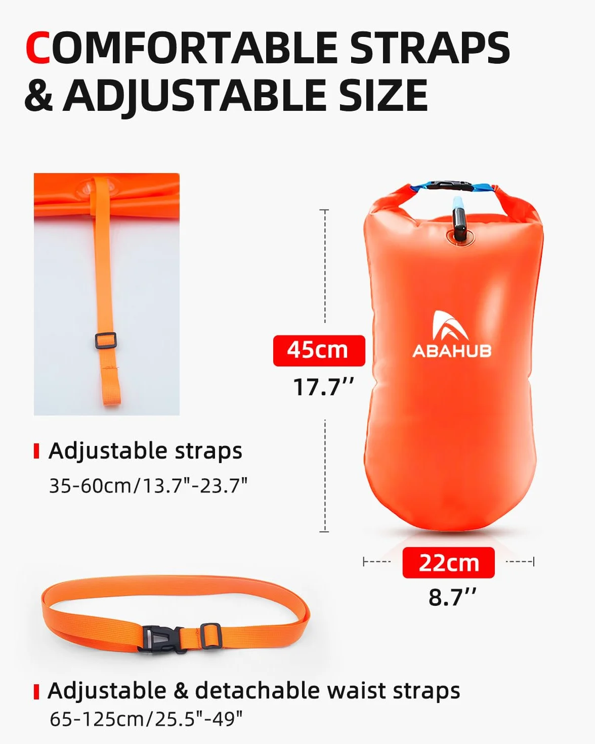 Abahub Flotador de natación en aguas abiertas con almacenamiento impermeable inflable bolsa seca