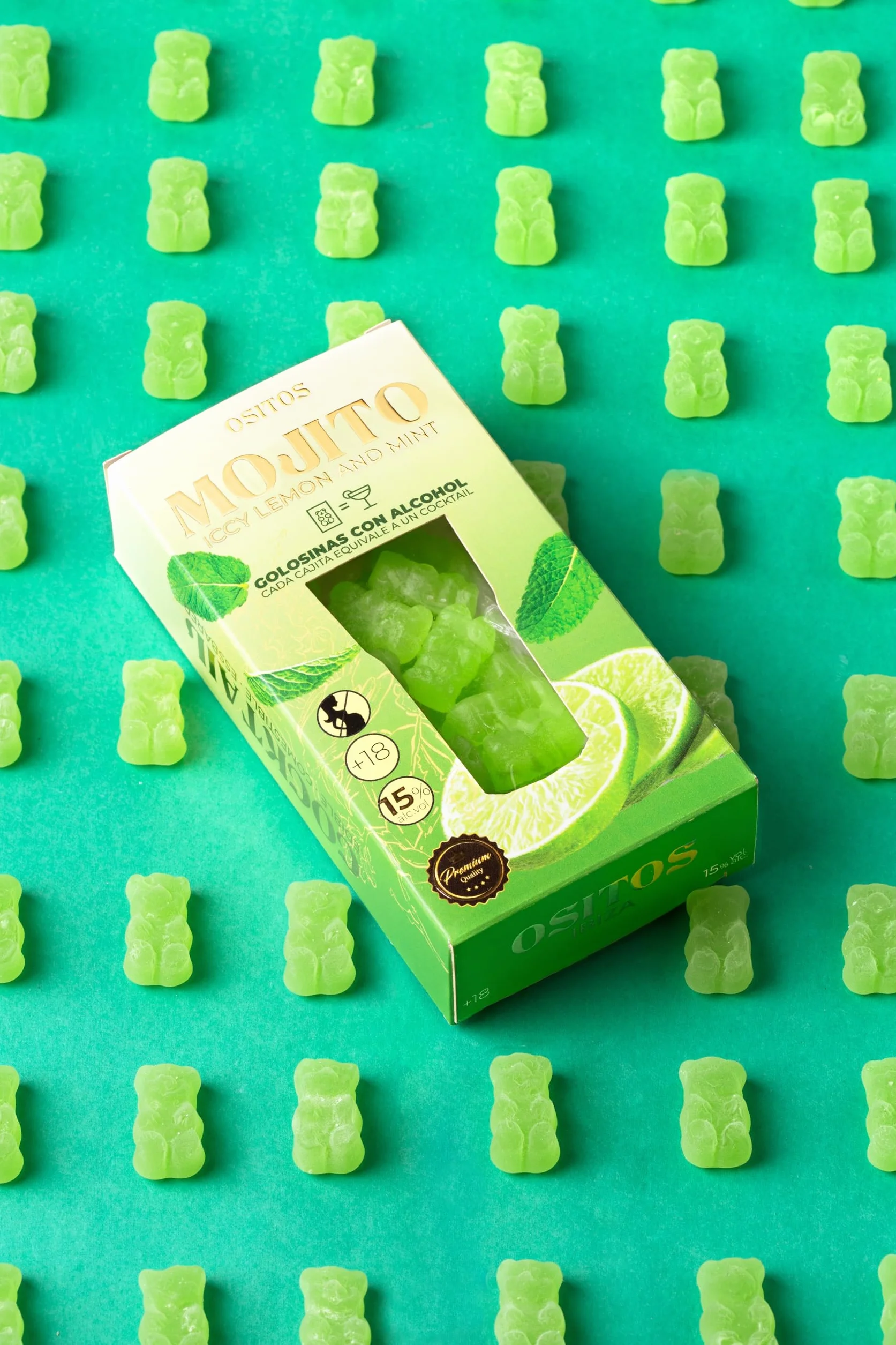 OSITOS Mojito - Cocktail comestible. Cada cajita equivale como un cocktail en volumen de alcohol.
