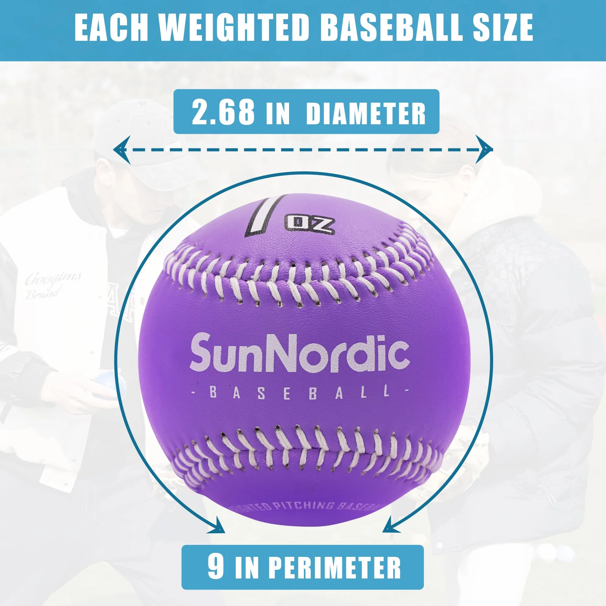SunNordic Juego de 9 pelotas de béisbol de cuero para lanzar y entrenar