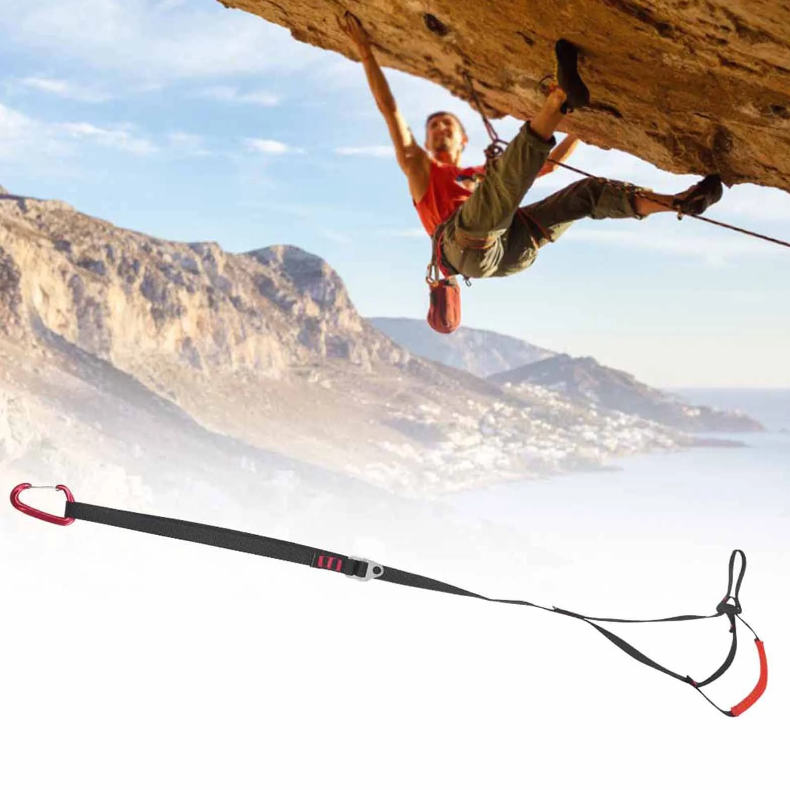 Correa Ascendente Pedal Ajustable para Escalada de Cuerda, Herramientas de Rappel y Rescate