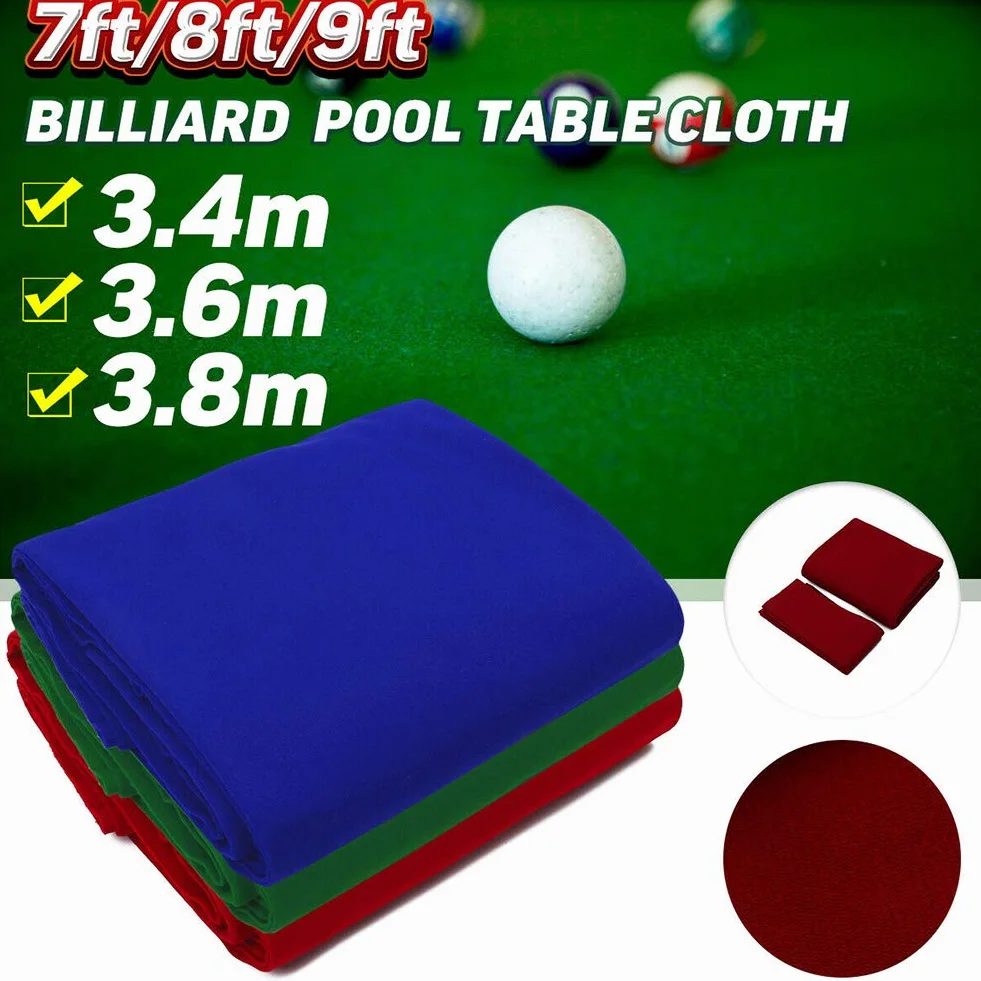 Paño de Mesa de Billar Lana peinada Nailon 7/8/9 pies Tapete 6 Piezas Profesional