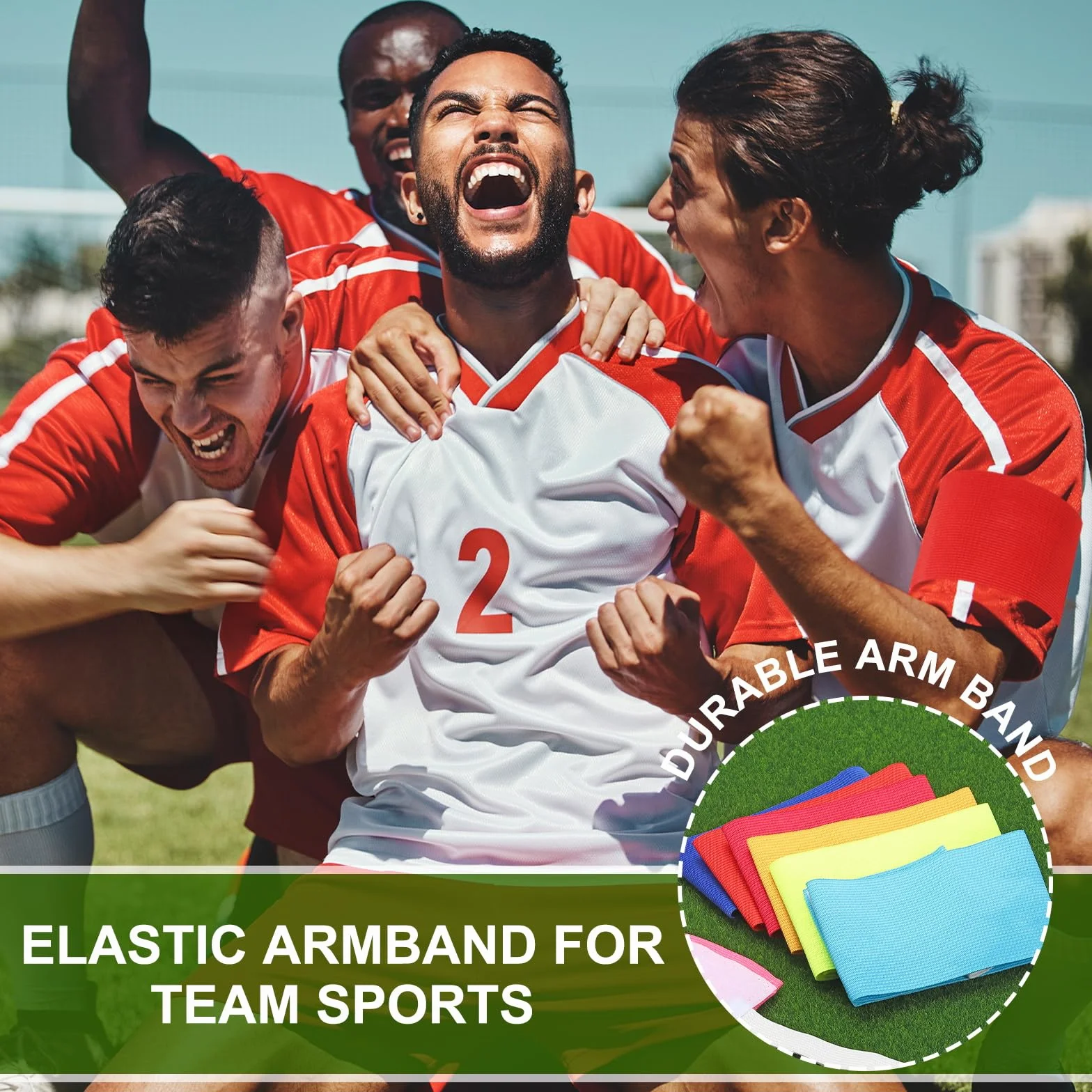 PATIKIL Brazalete de capitán de fútbol, bandas elásticas para el brazo, entrenamiento de equipo