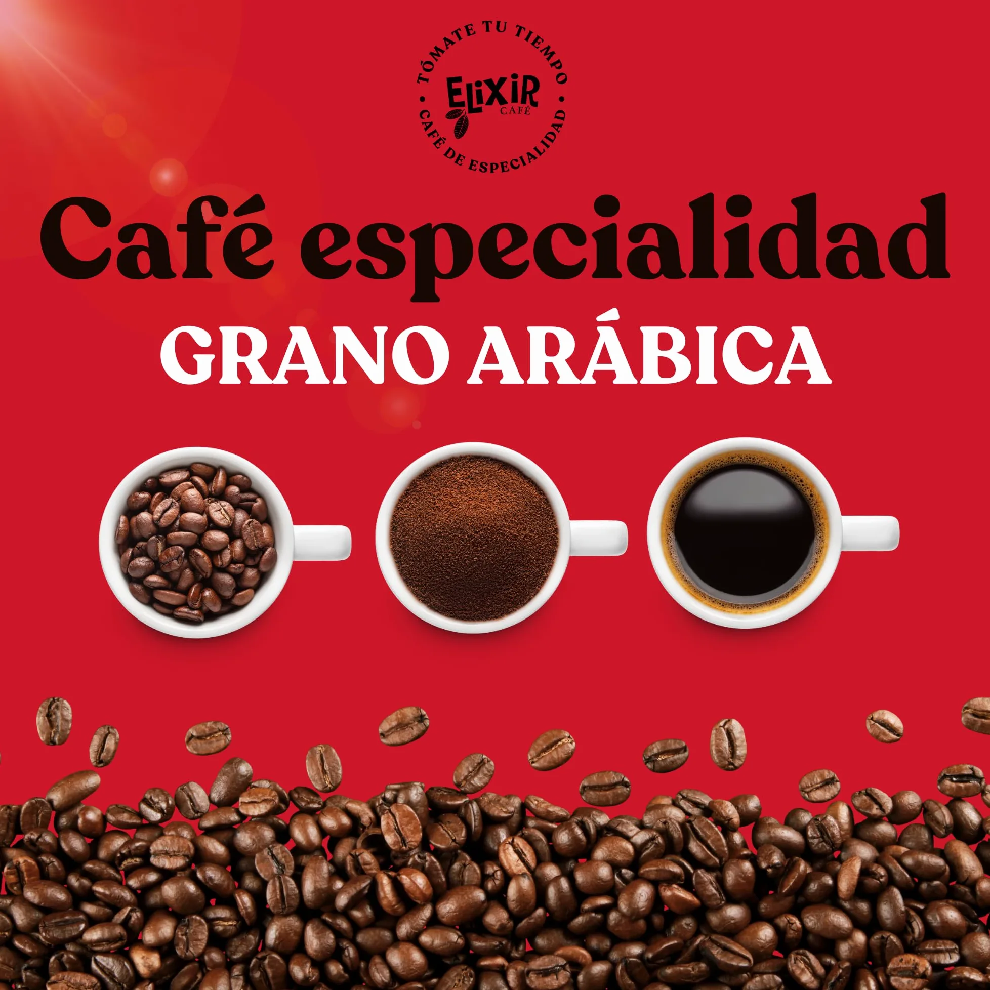 Cafe En Grano Natural 1kg Elixir - Cafe Especialidad Etiopía | Café En Grano 1kg | Café Arabica Etiopía | Intenso 5/5