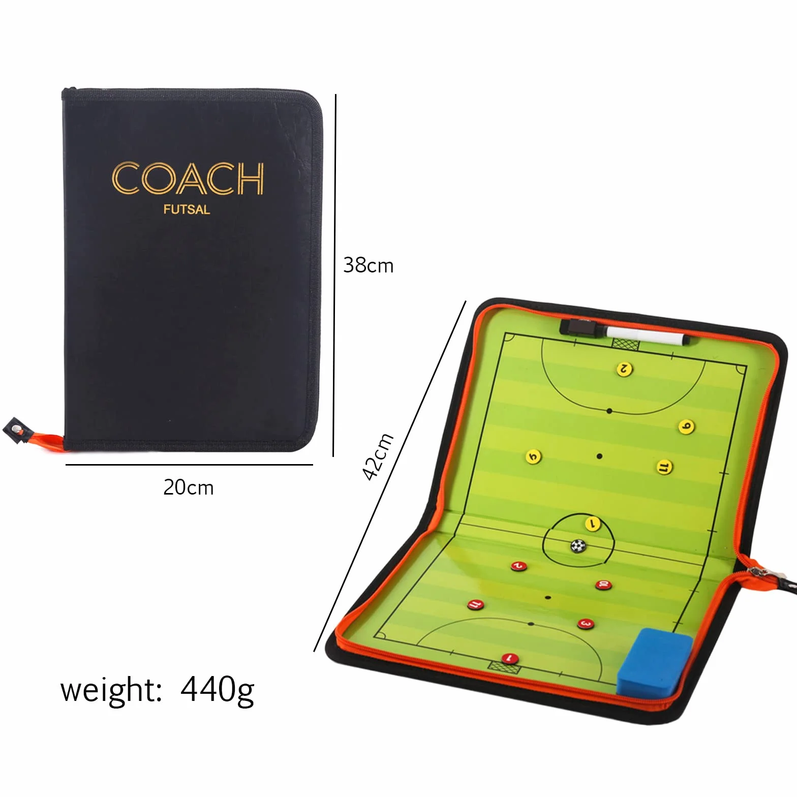 Pizarra Futbol Entrenador Magnética Plegable Táctica con Lapiceros Borrador