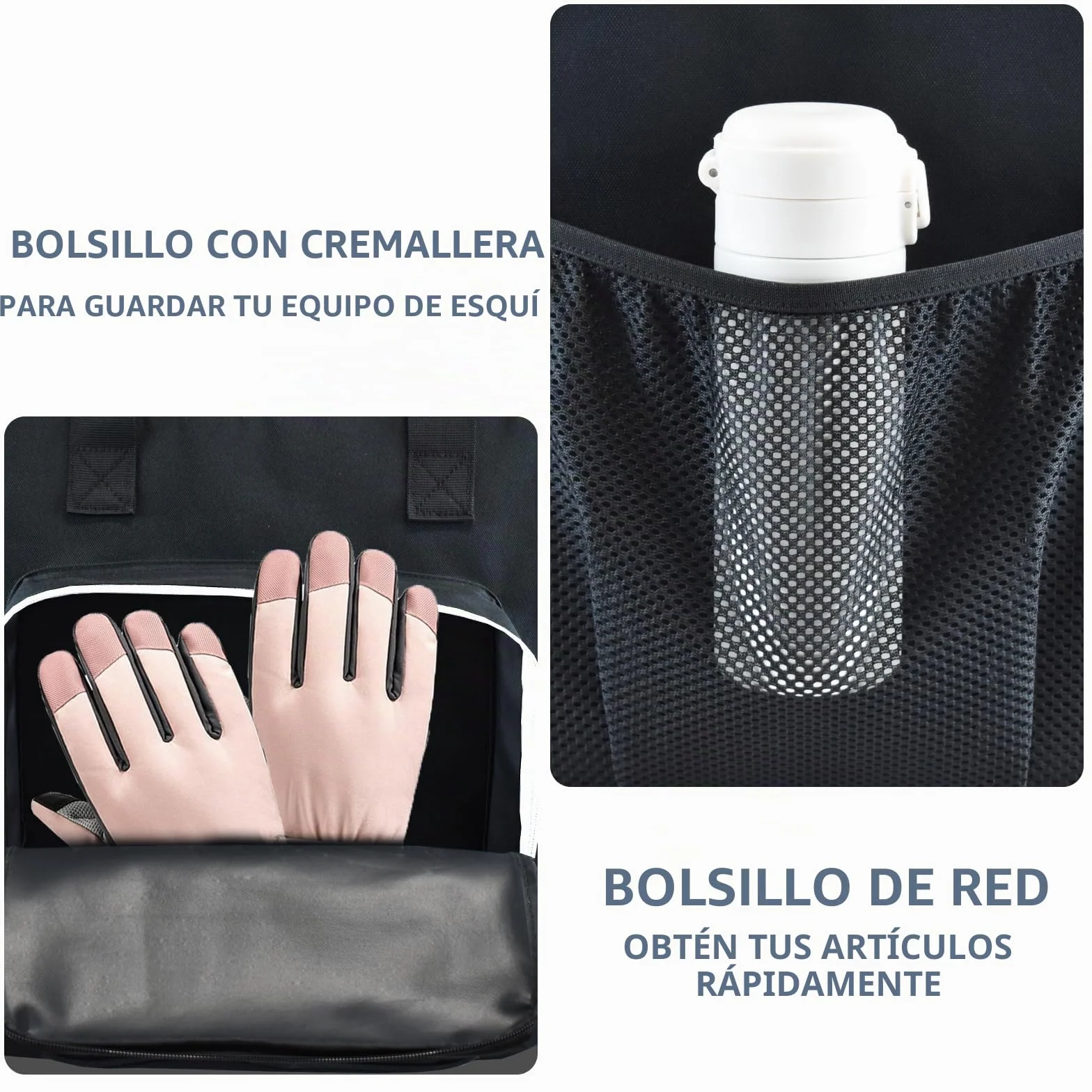 AUMTISC Bolsa para Botas de Esquí con Compartimento para Casco
