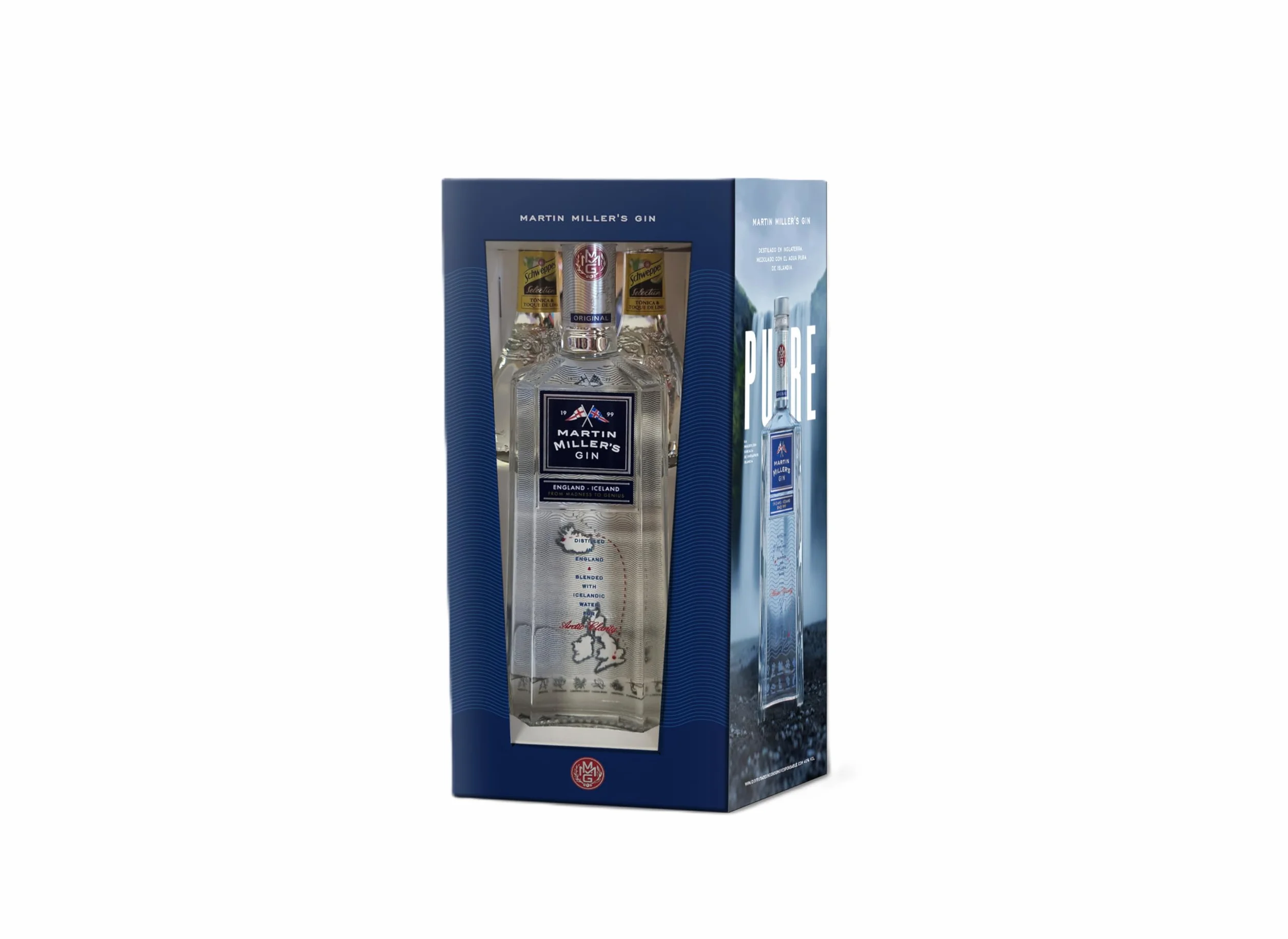 Martin Miller's Gin - Pack Exclusivo: Botella de Ginebra 70 ml + 2 Botellines de Tónica de Regalo | Para Regalo, Cócteles y Amantes de la Ginebra