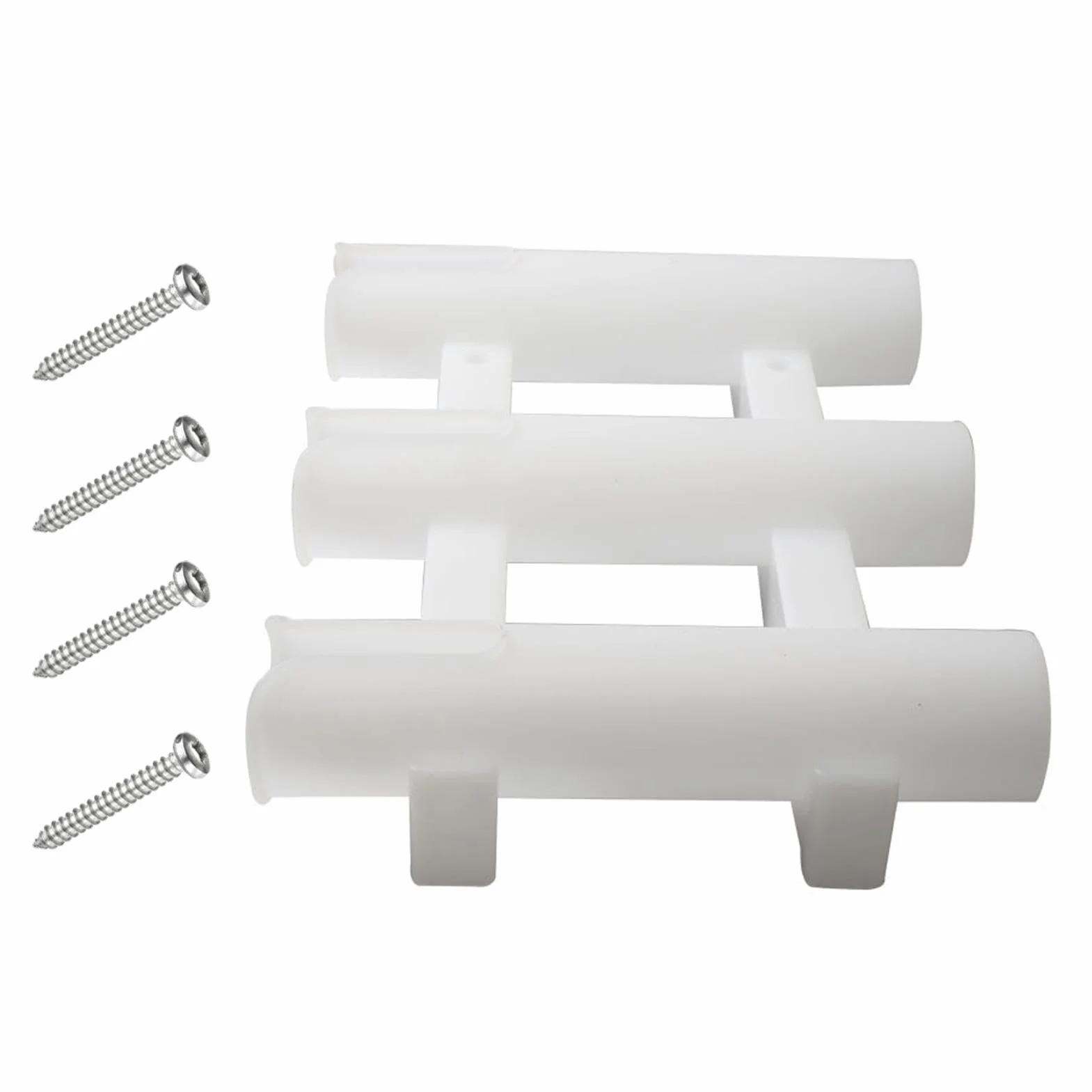Soportes para cañas de pescar 3 tubos, tubo de almacenamiento con 4 tornillos de montaje