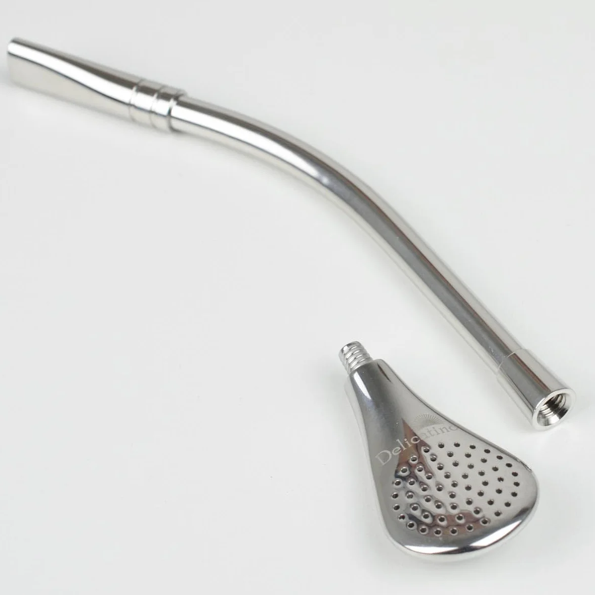 Bombilla Premium de Acero Inoxidable - Accesorio para Mate de 19 cm con Filtro y Acabado Pulido de Alto Brillo - Incluye Cepillo de Limpieza