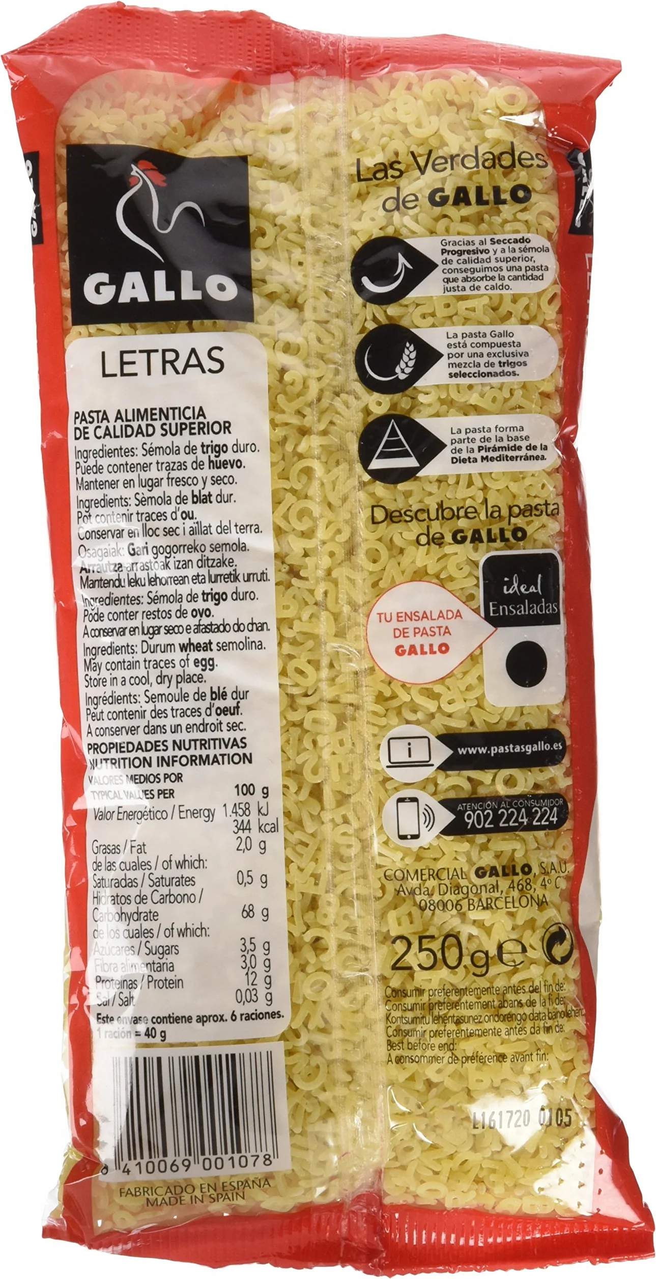 Gallo Pasta Letras, 250G