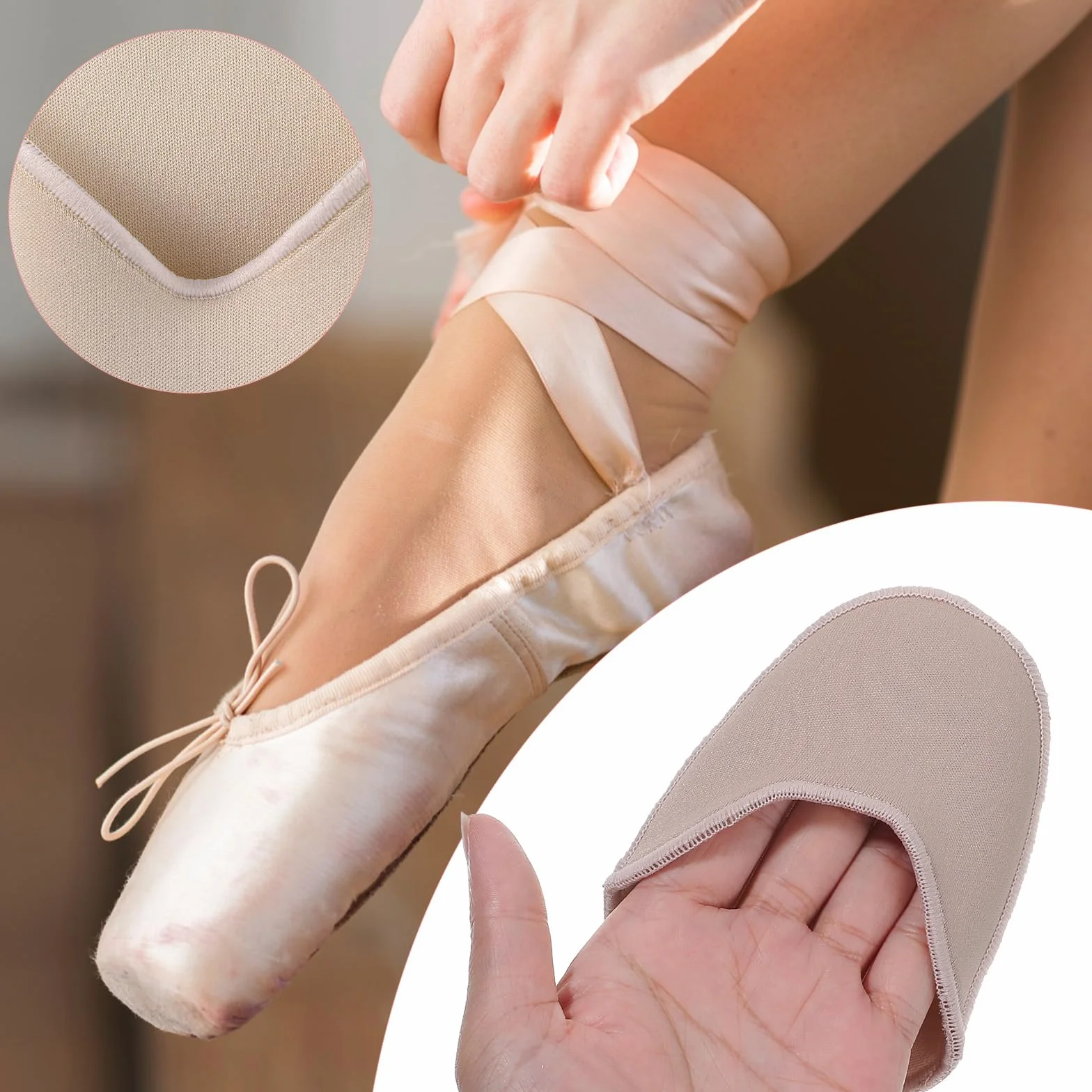 Protectores de dedos de silicona para zapatos de ballet, punta blanda (rosa)